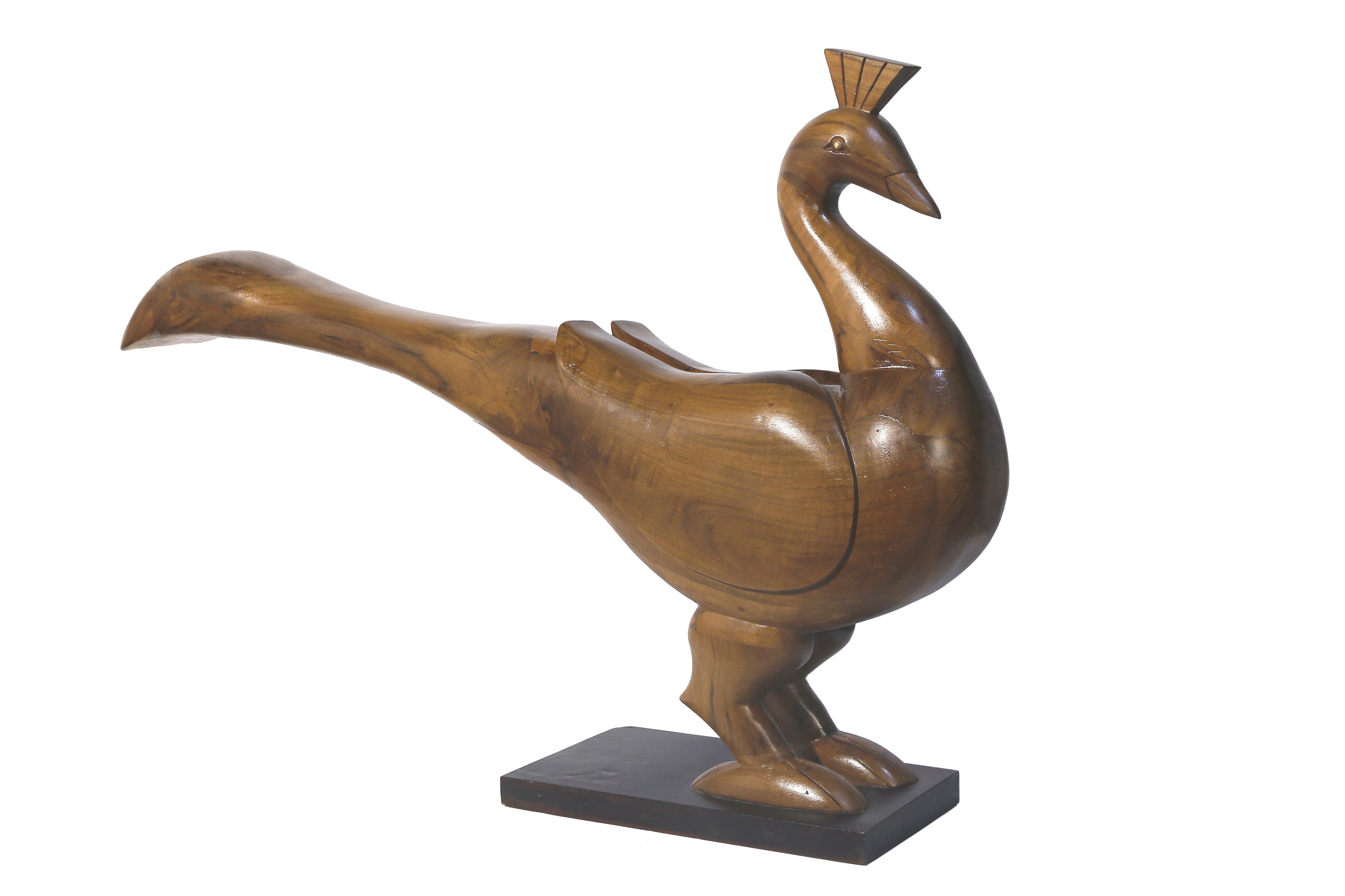 Wooden Peacock Showpiece Animal Figurine