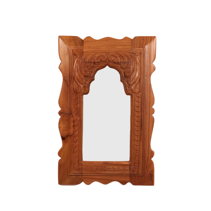 Handcrafted flower pattern Teak Mirror Frame Mirror