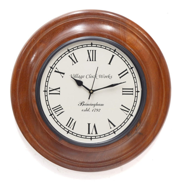 Wooden Colonial Design Clock (12 Inch Round (Dial : 8 Inch)) Clock