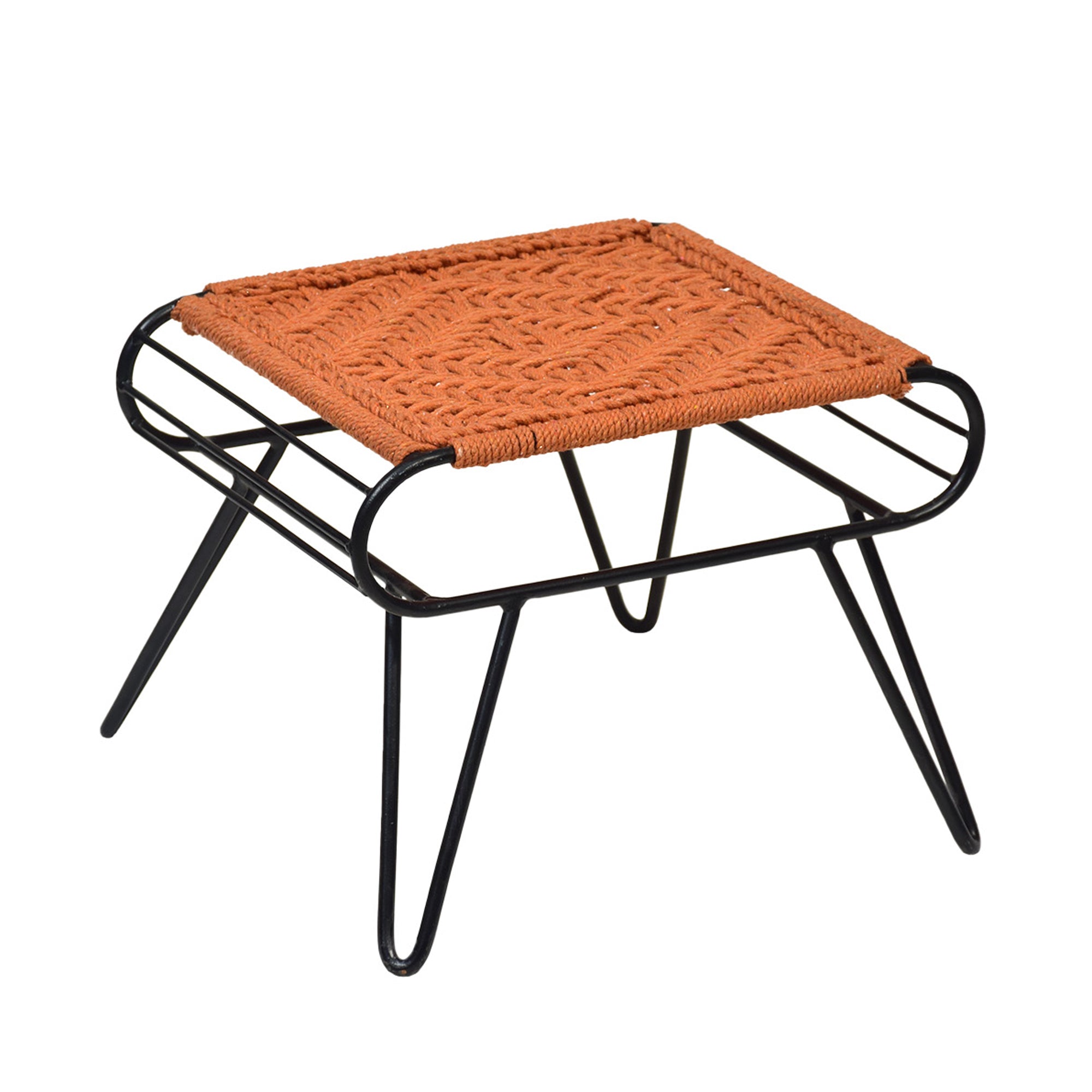 Black Legs Retro Style Woven Stool Stool