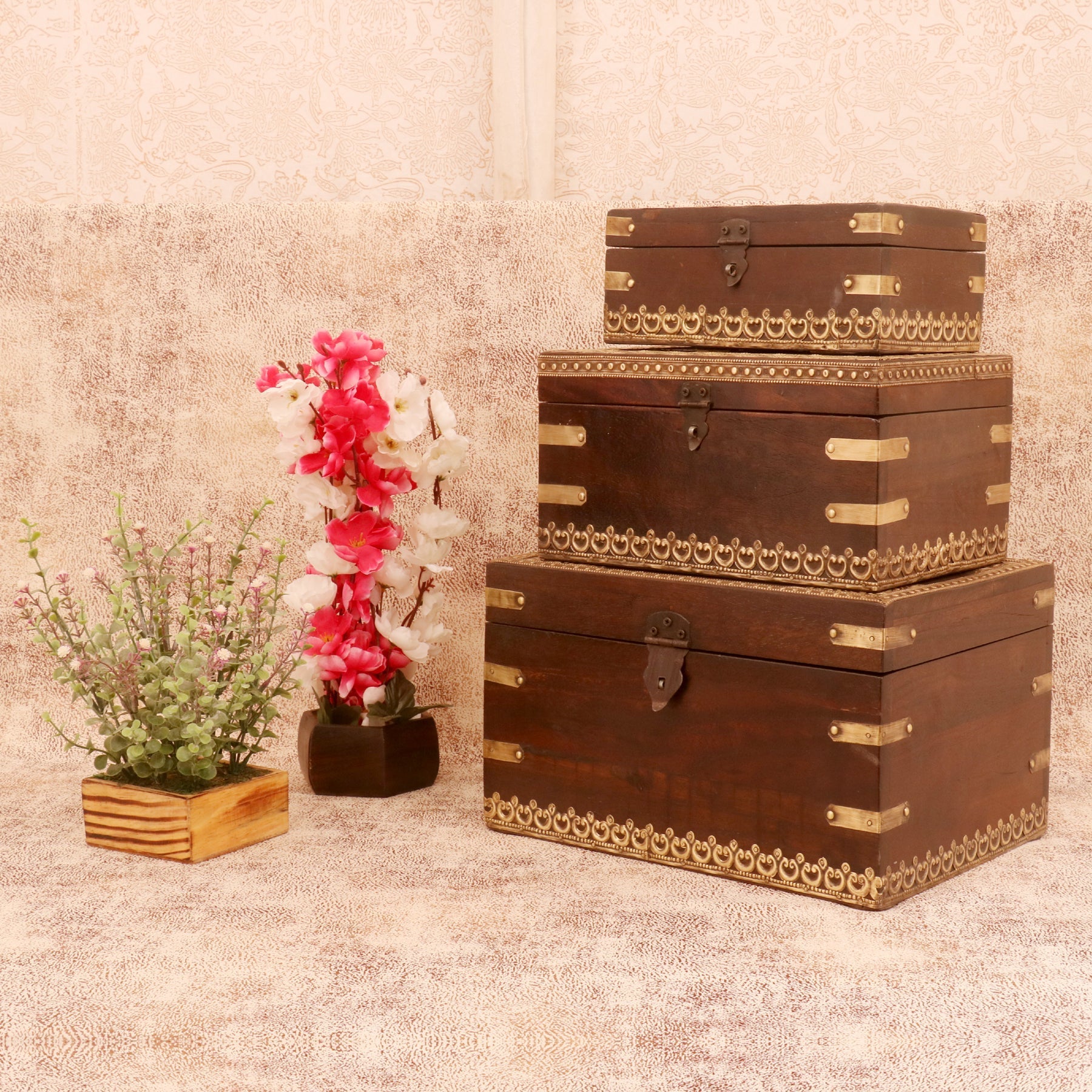 Wooden Classic Boxes Set of 3 Wooden Box