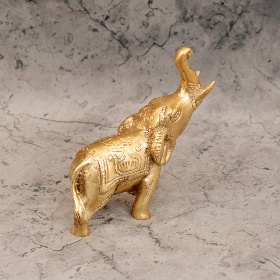 Royal Brass Playful Elephant Animal Figurine