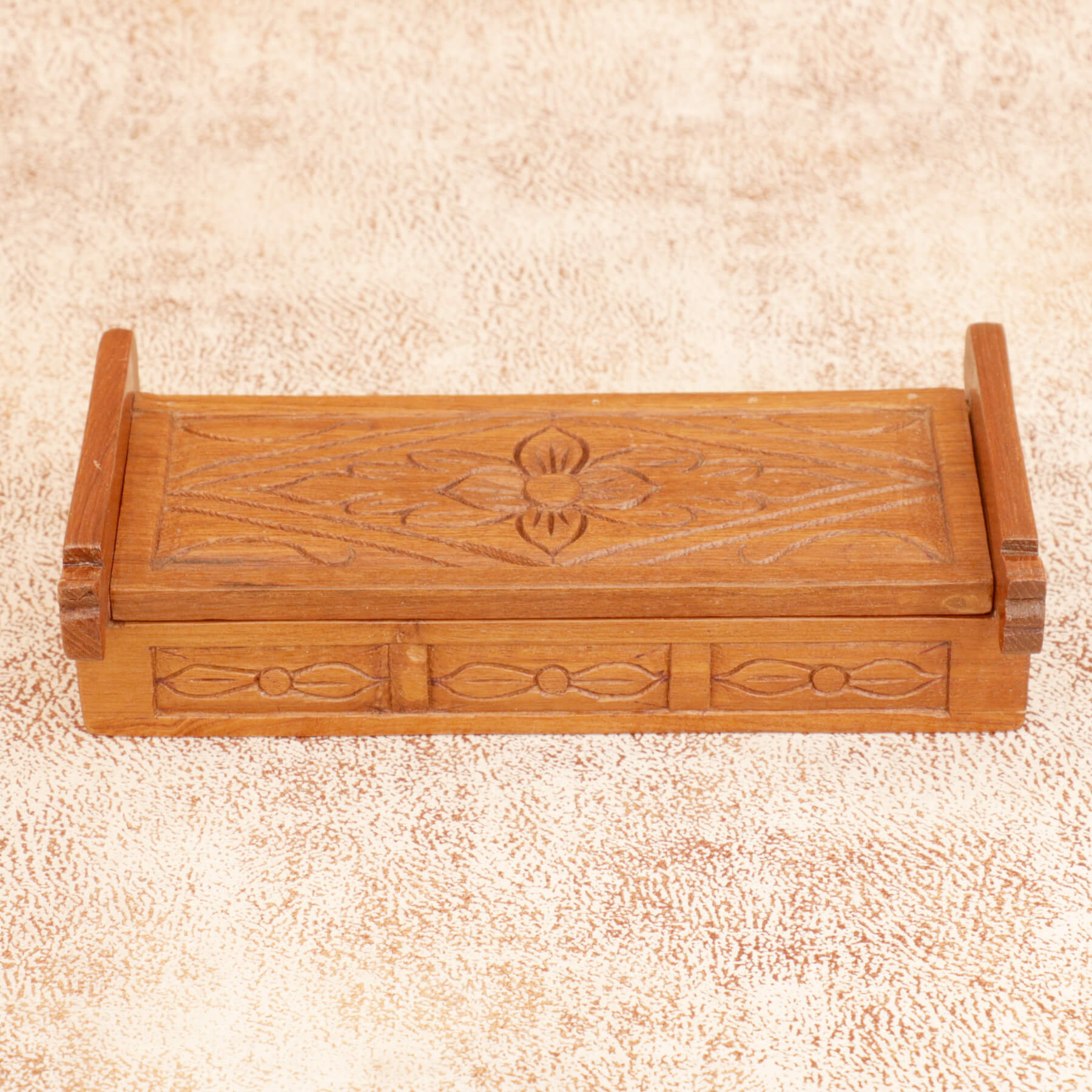 Slim Wooden Carved Box Wooden Box