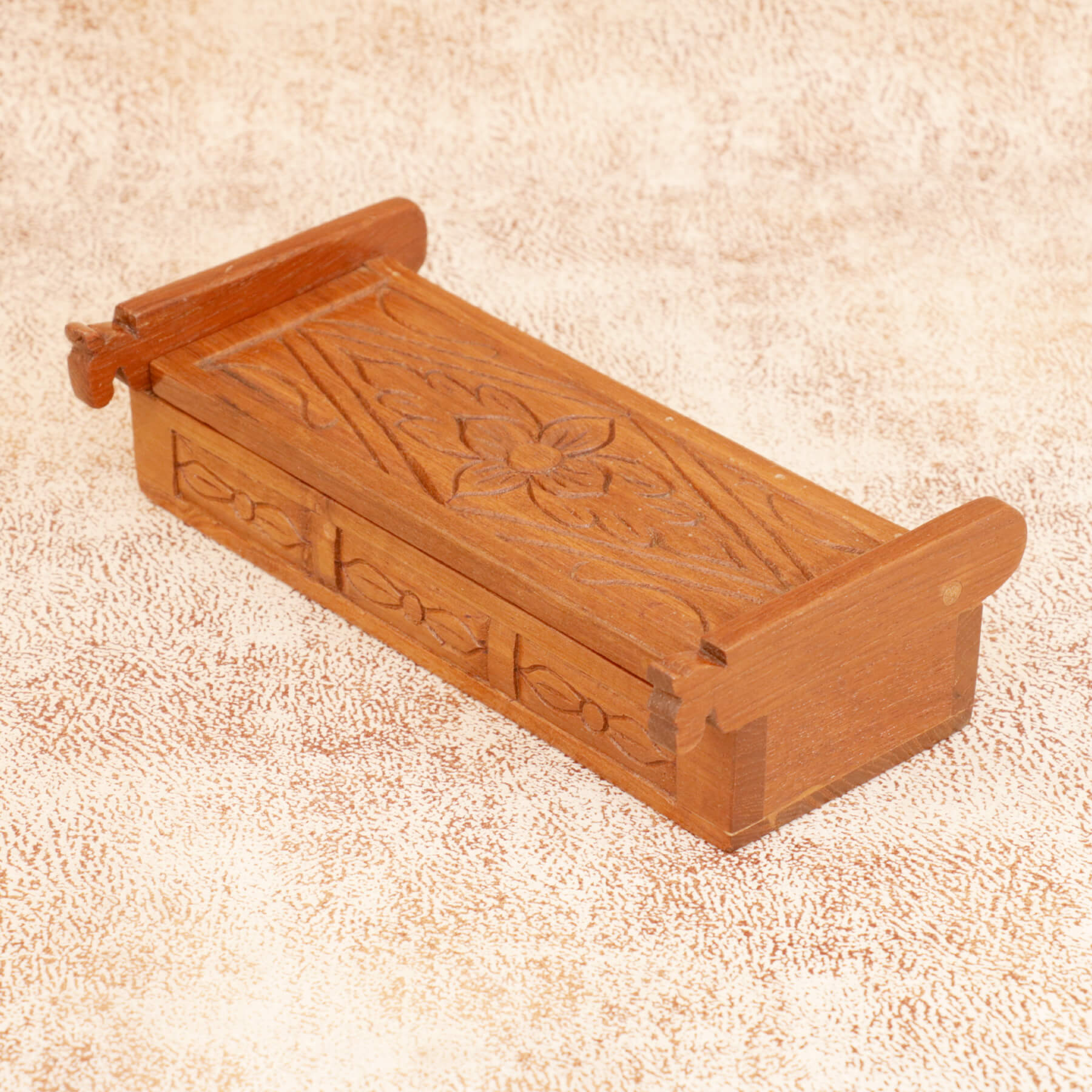 Slim Wooden Carved Box Wooden Box