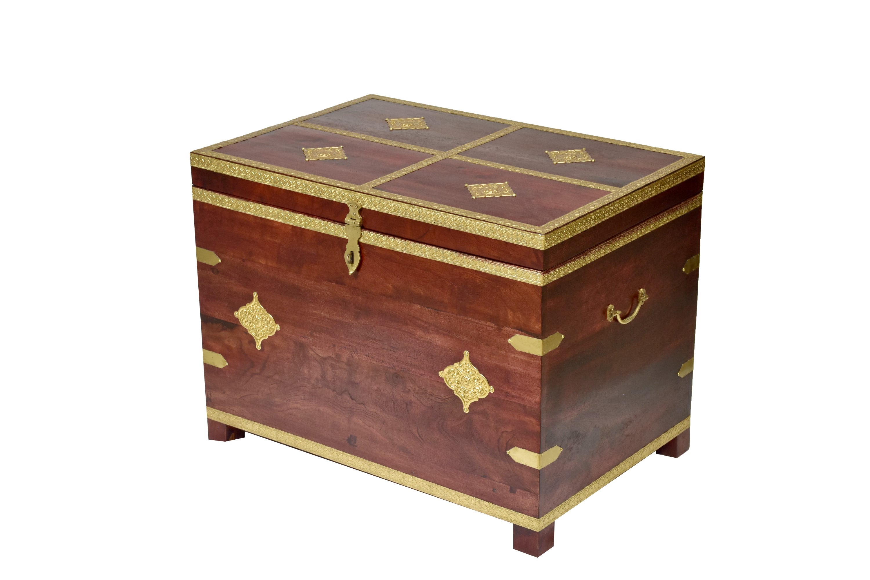 Stylishly Trimmed Wooden Sanduk Wooden Box