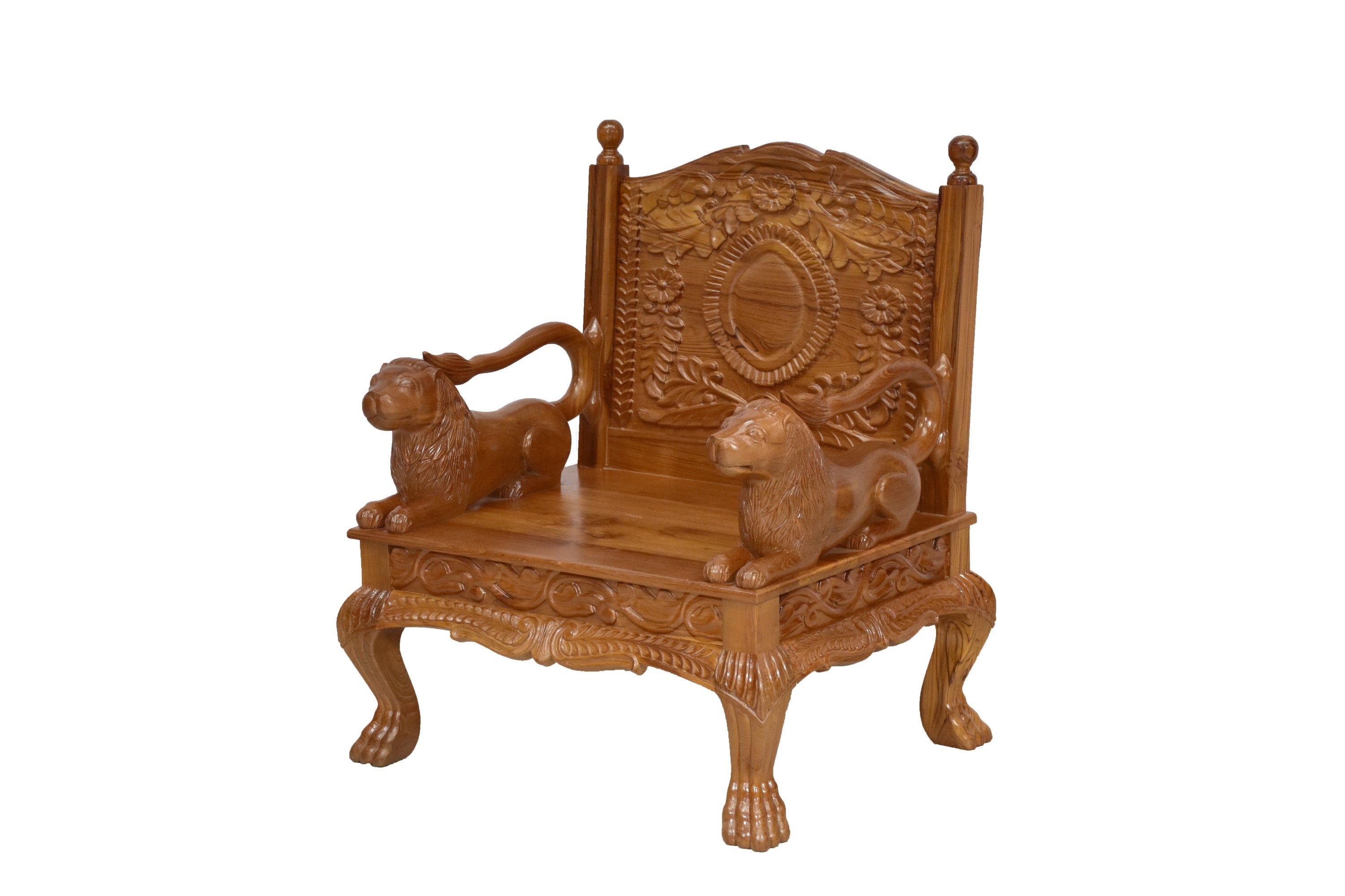 Teak wood Royal Majestic Single Seater Sofa Sofa
