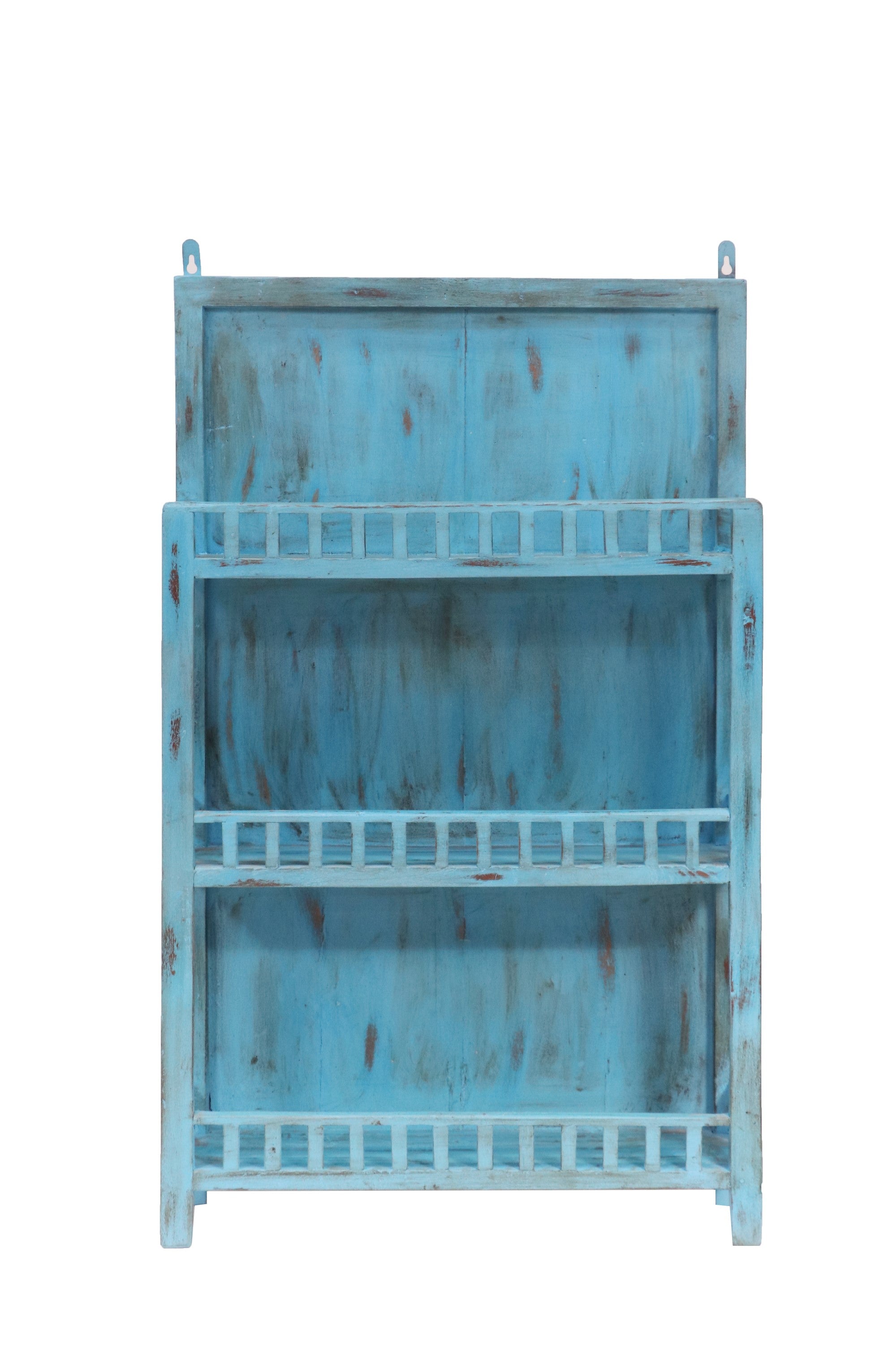 Antique Blue touch wall hanging Solid wood Rack Rack