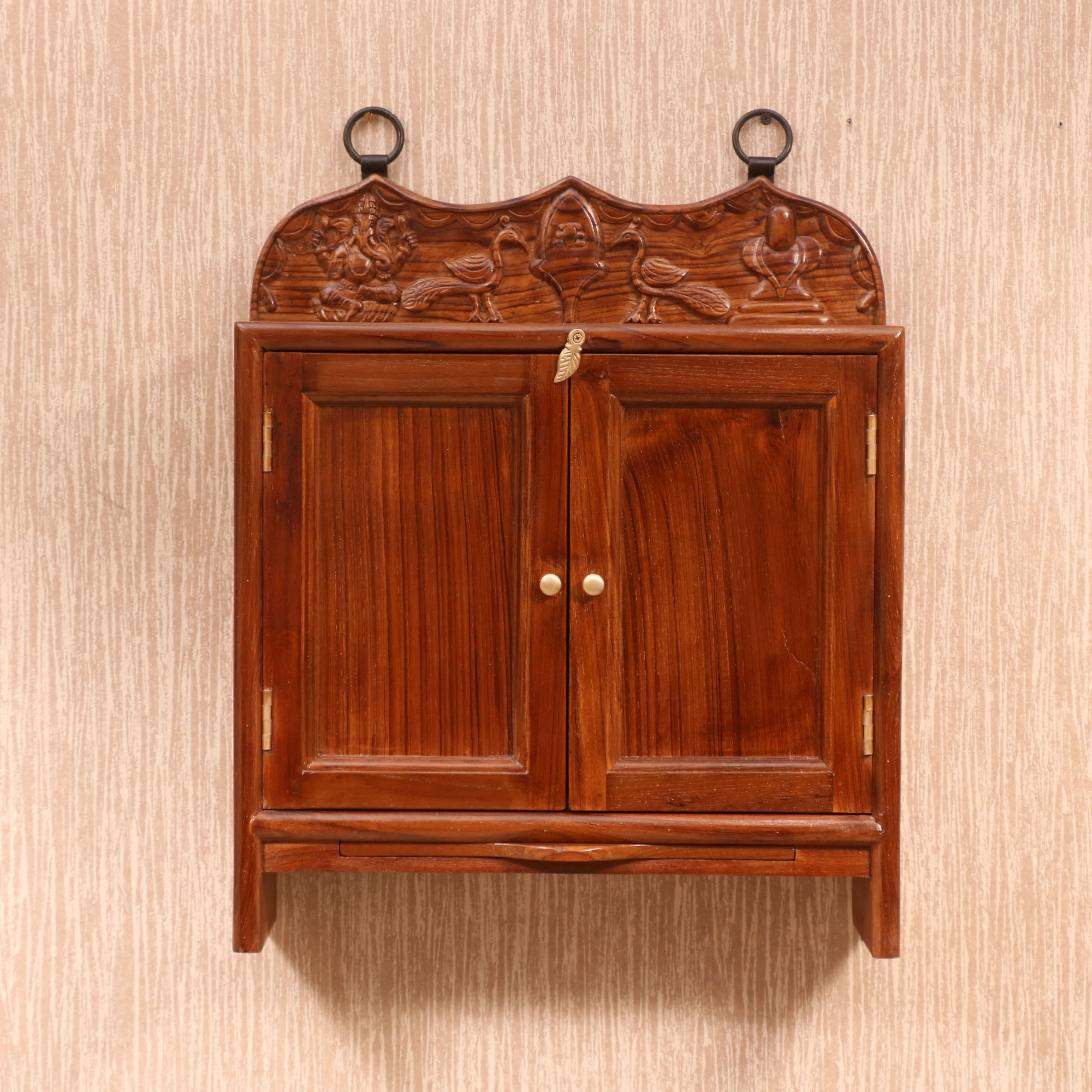 Carved Wooden Wall Cabinet Temple