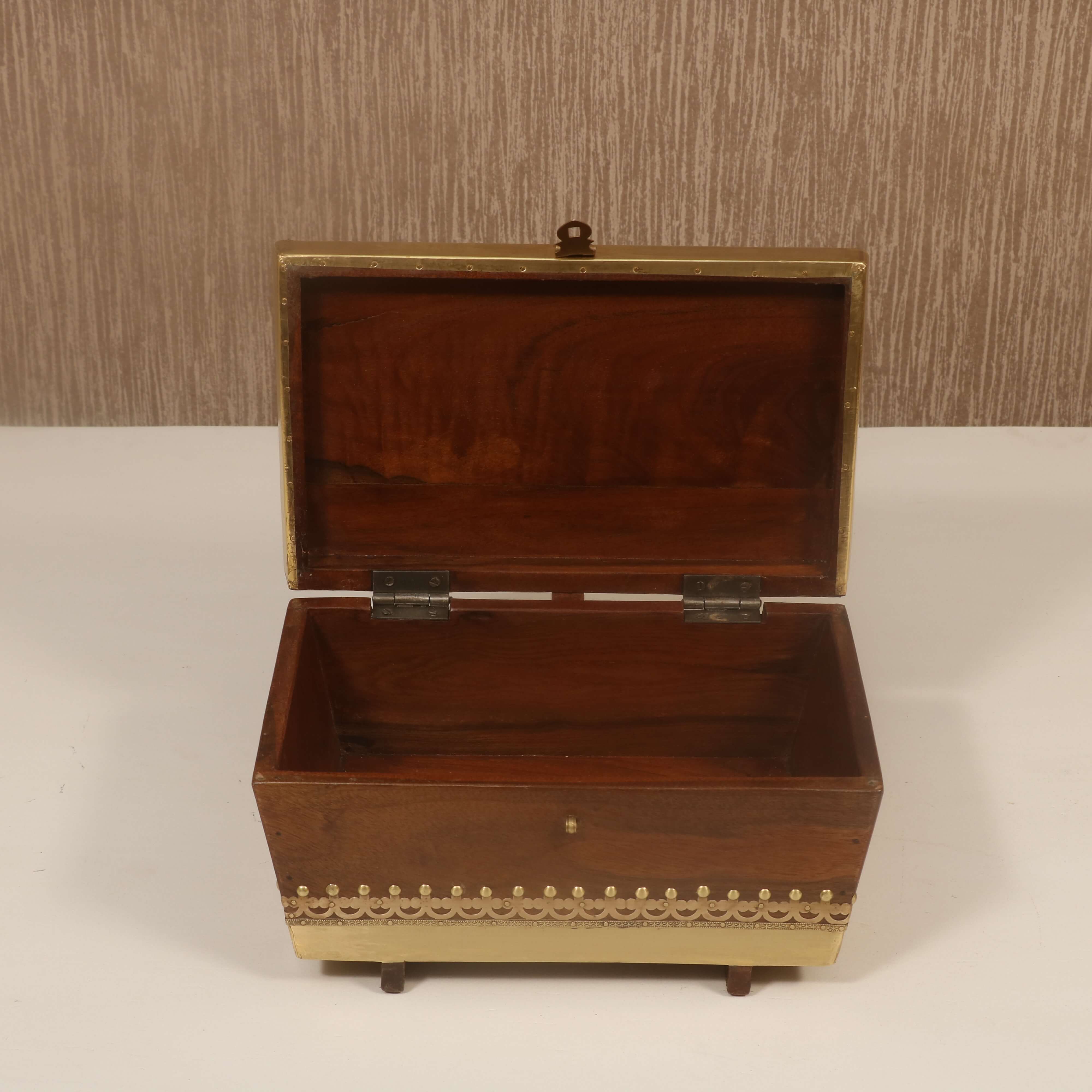 Brass Fitted Wooden Box Wooden Box