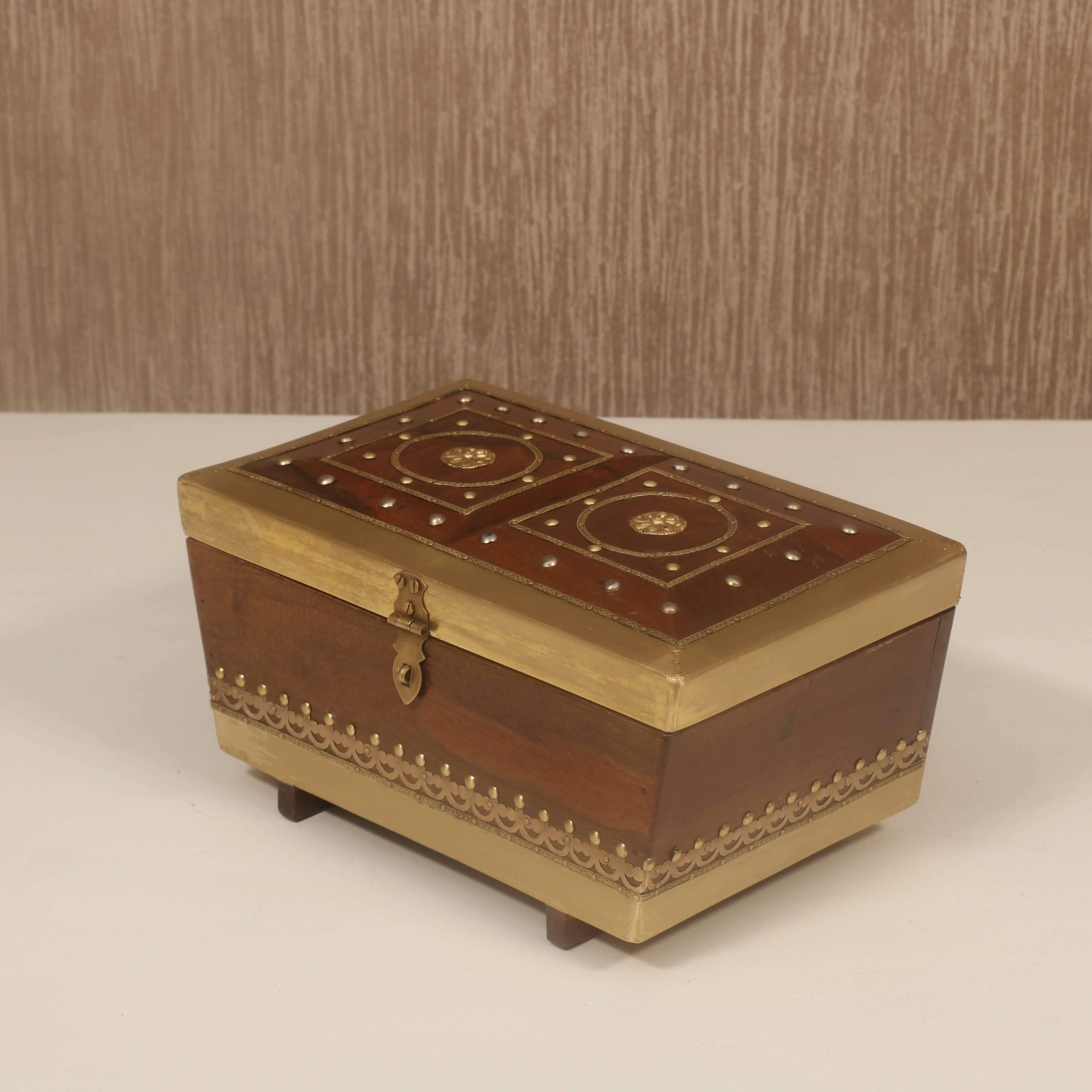 Brass Fitted Wooden Box Wooden Box