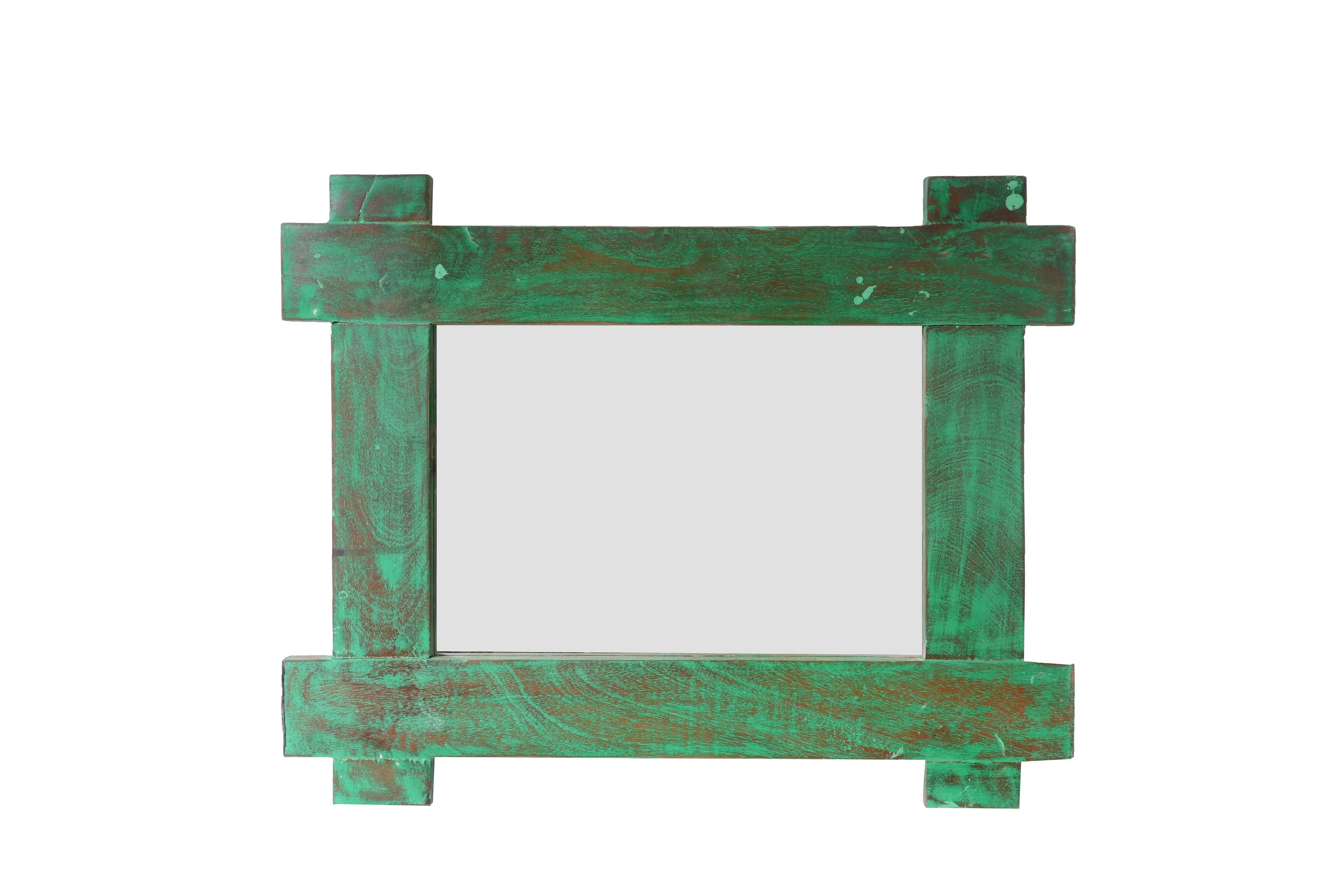Cute green distressed Wooden Mirror Mirror