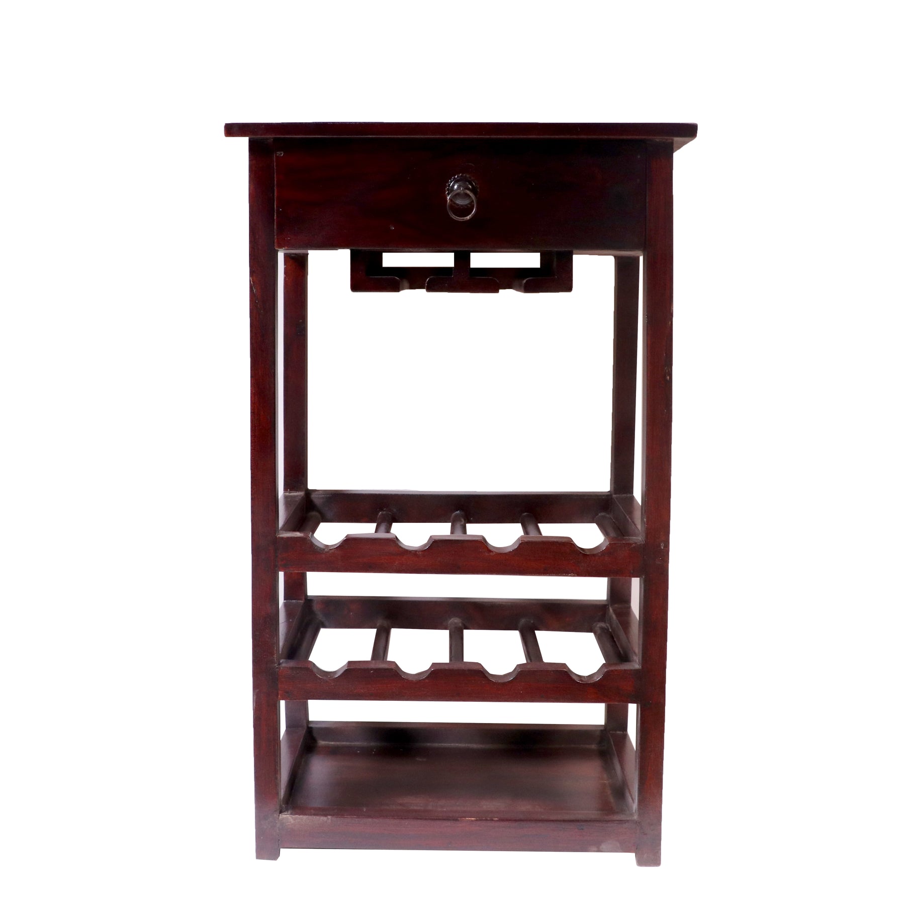 All in one Sturdy Solid wood bar rack