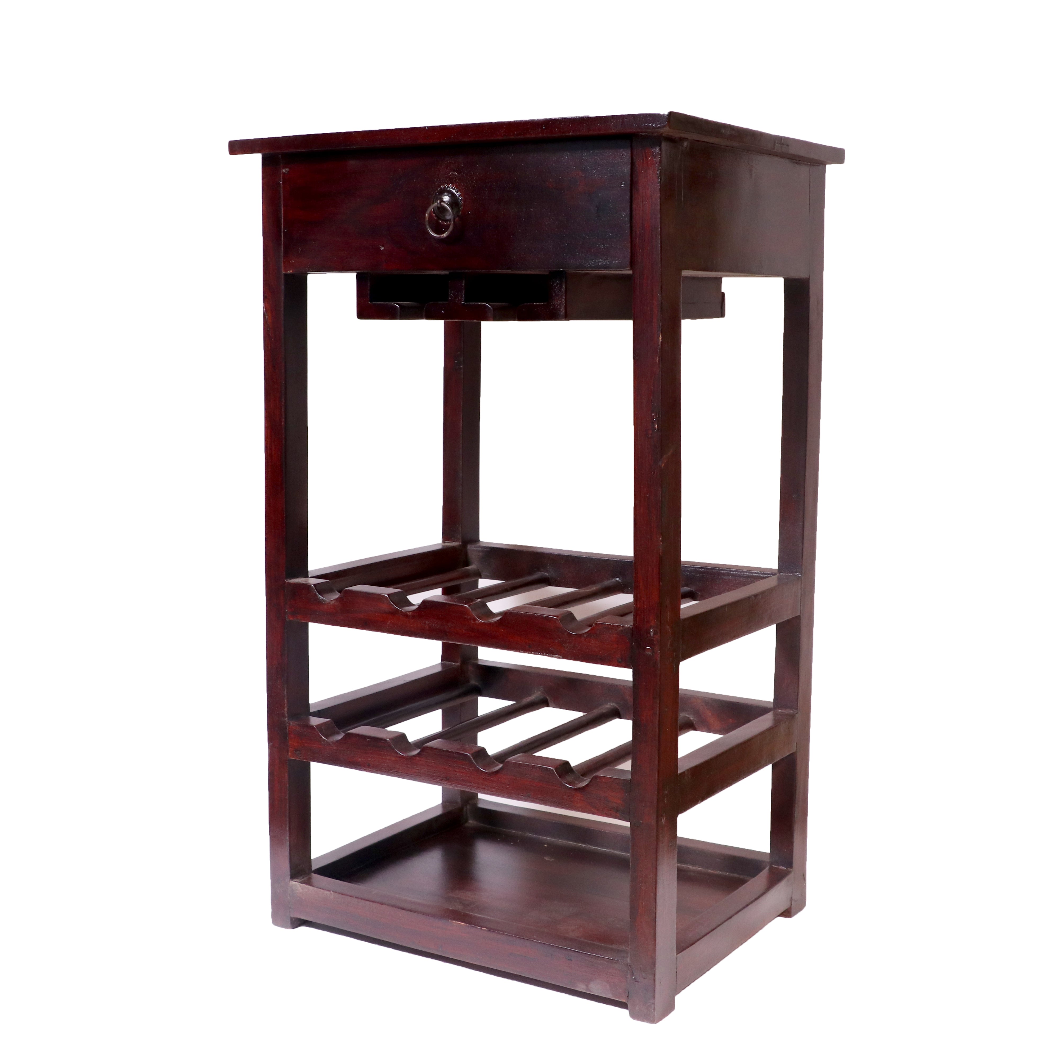 All in one Sturdy Solid wood bar rack