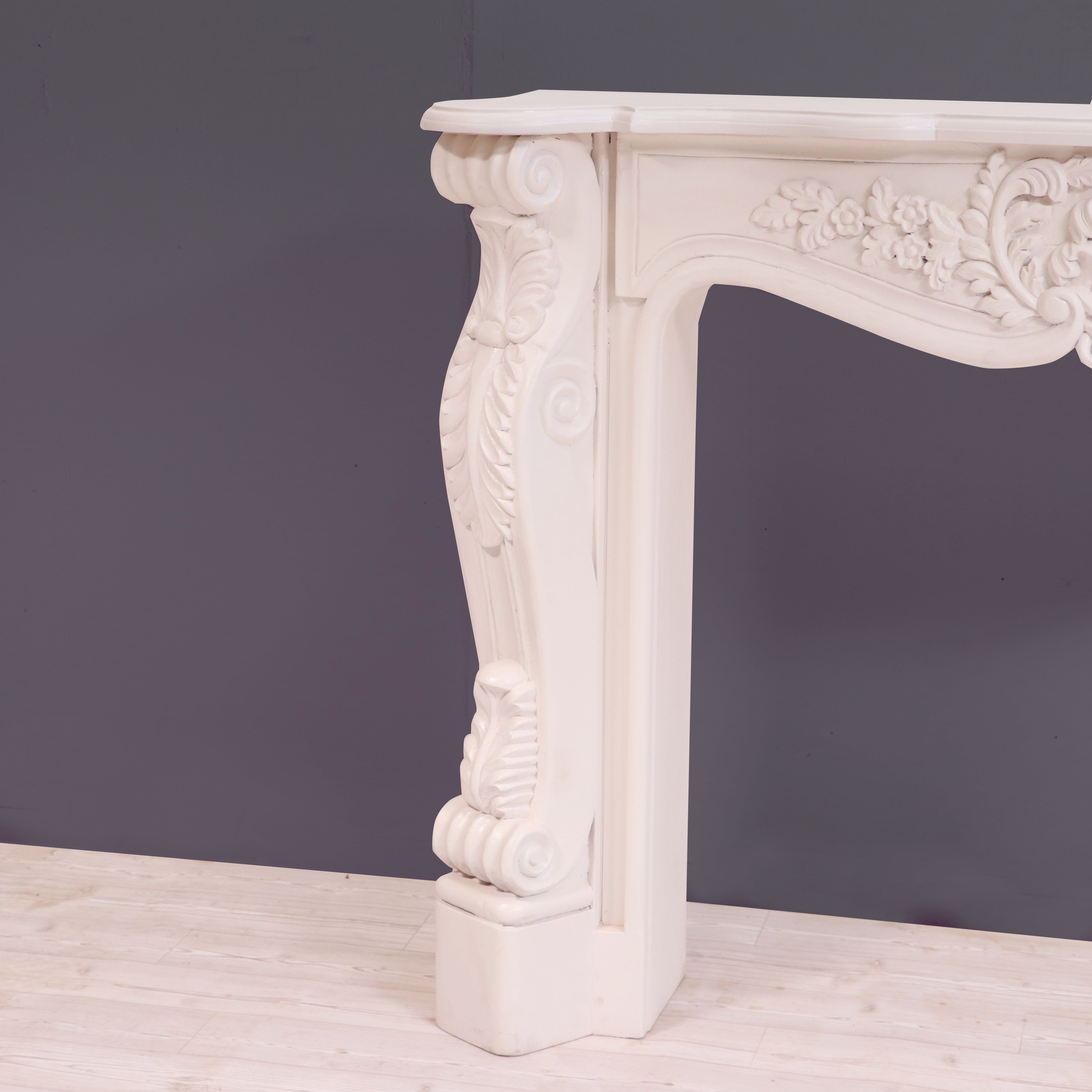 French carved fire mantel premium white deco finishing Console table Console Table