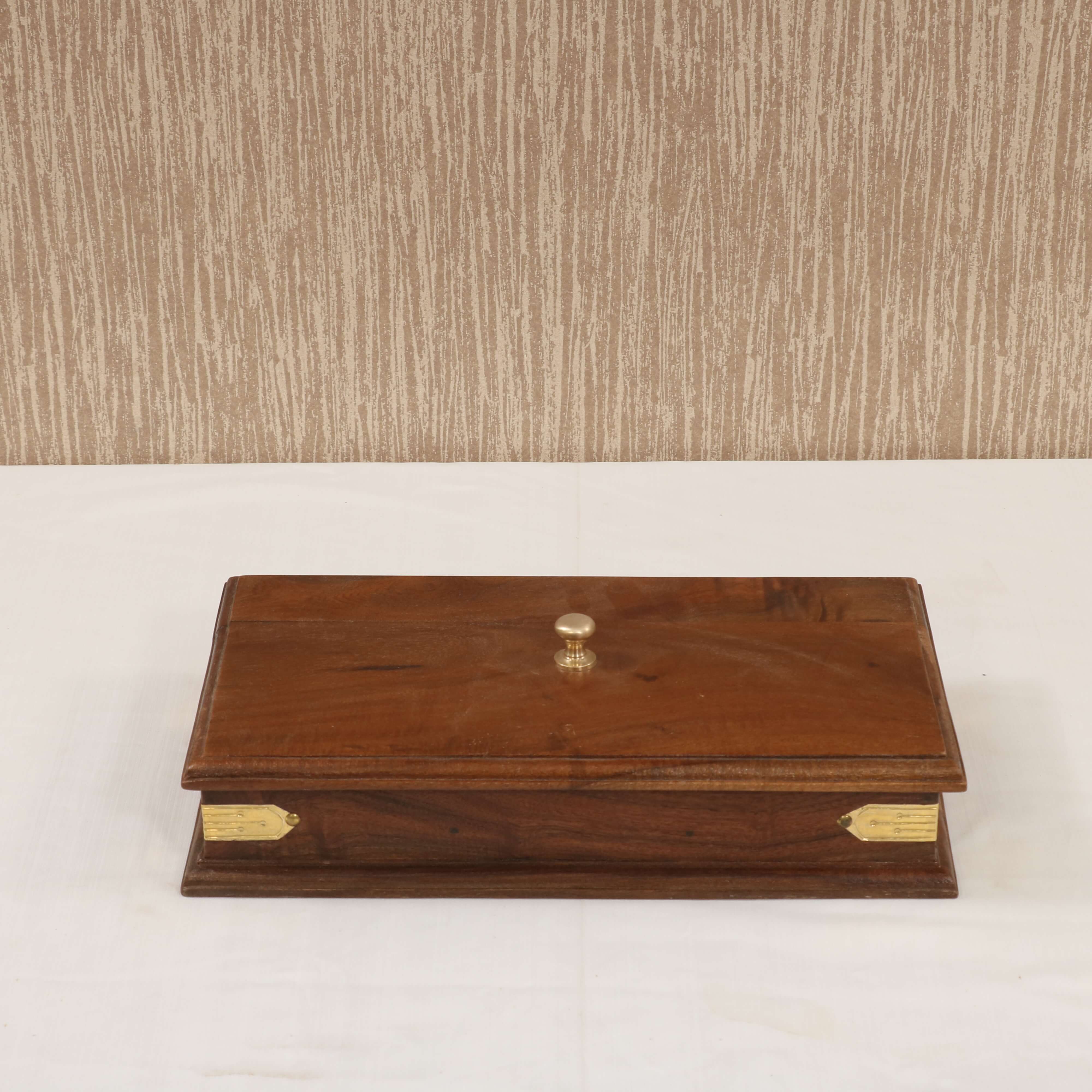 Rectangle Box with brass fitting Wooden Box