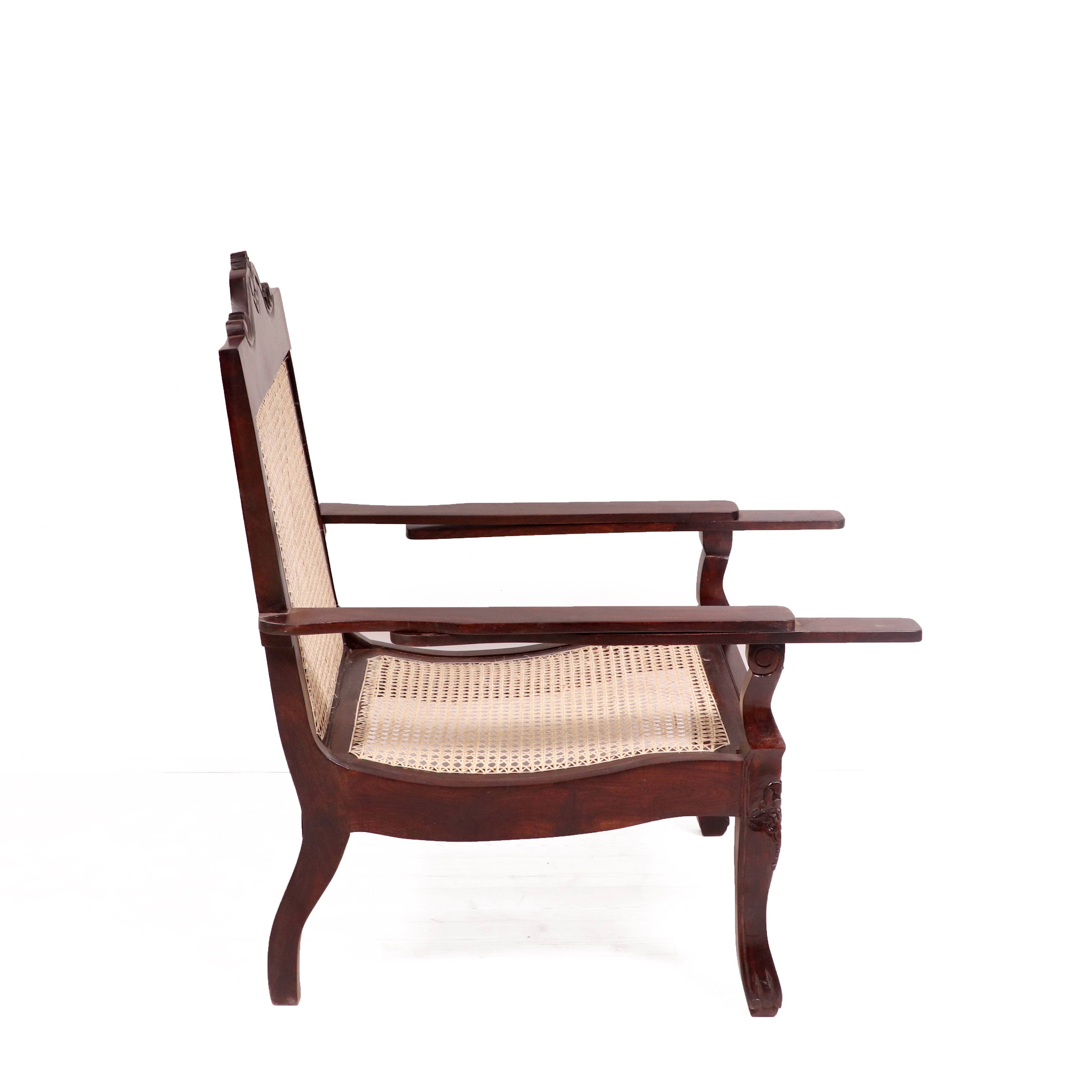 Classical Lean back cane easy Planters chair Easy Chair