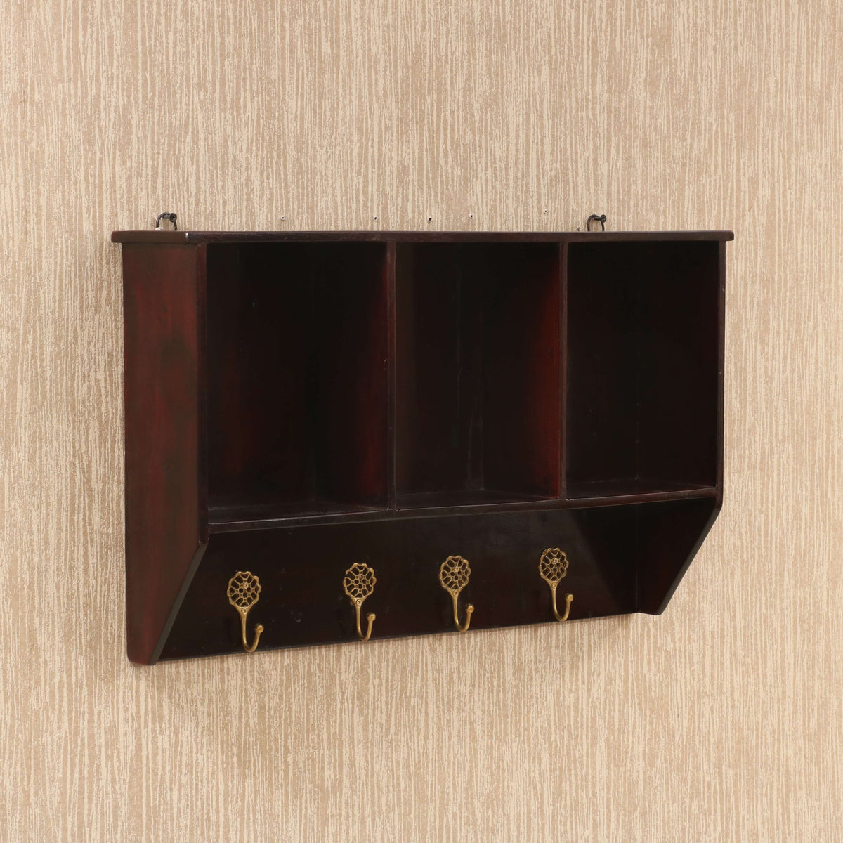 Square Key Rack Hook Wooden Key Hook Rack