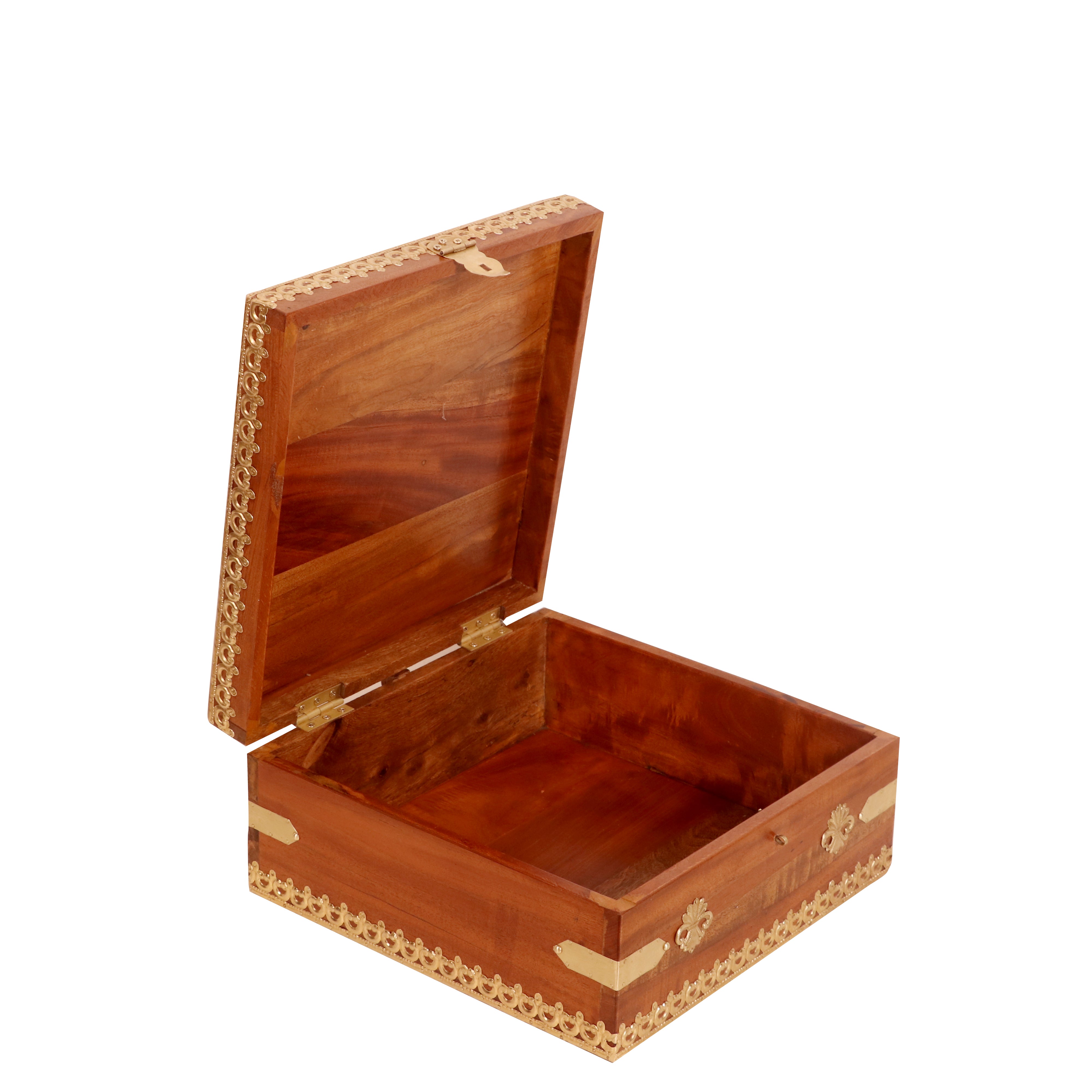 Solid wood Brass Square Box Wooden Box