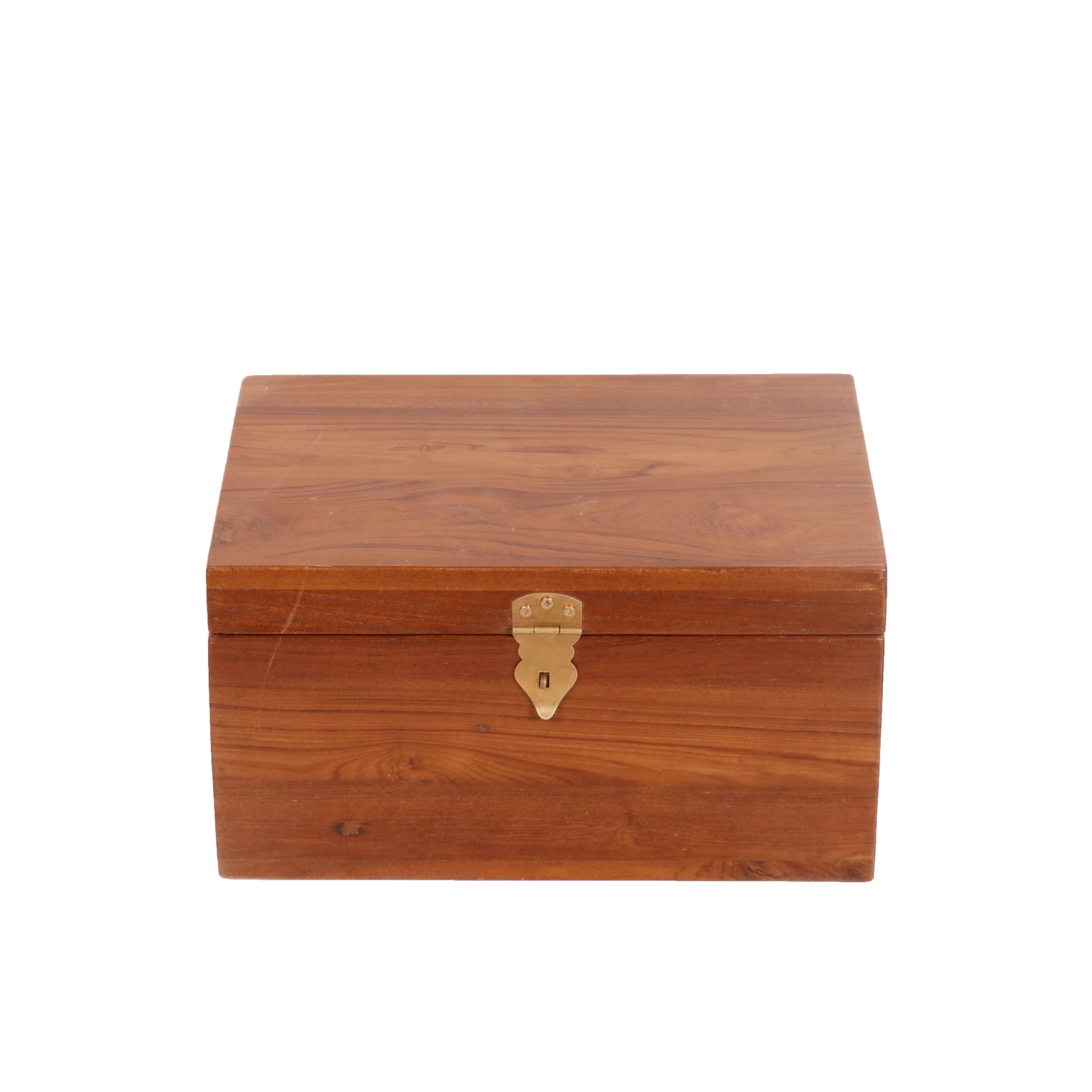 Compact teak multi compartment jewelry box Wooden Box