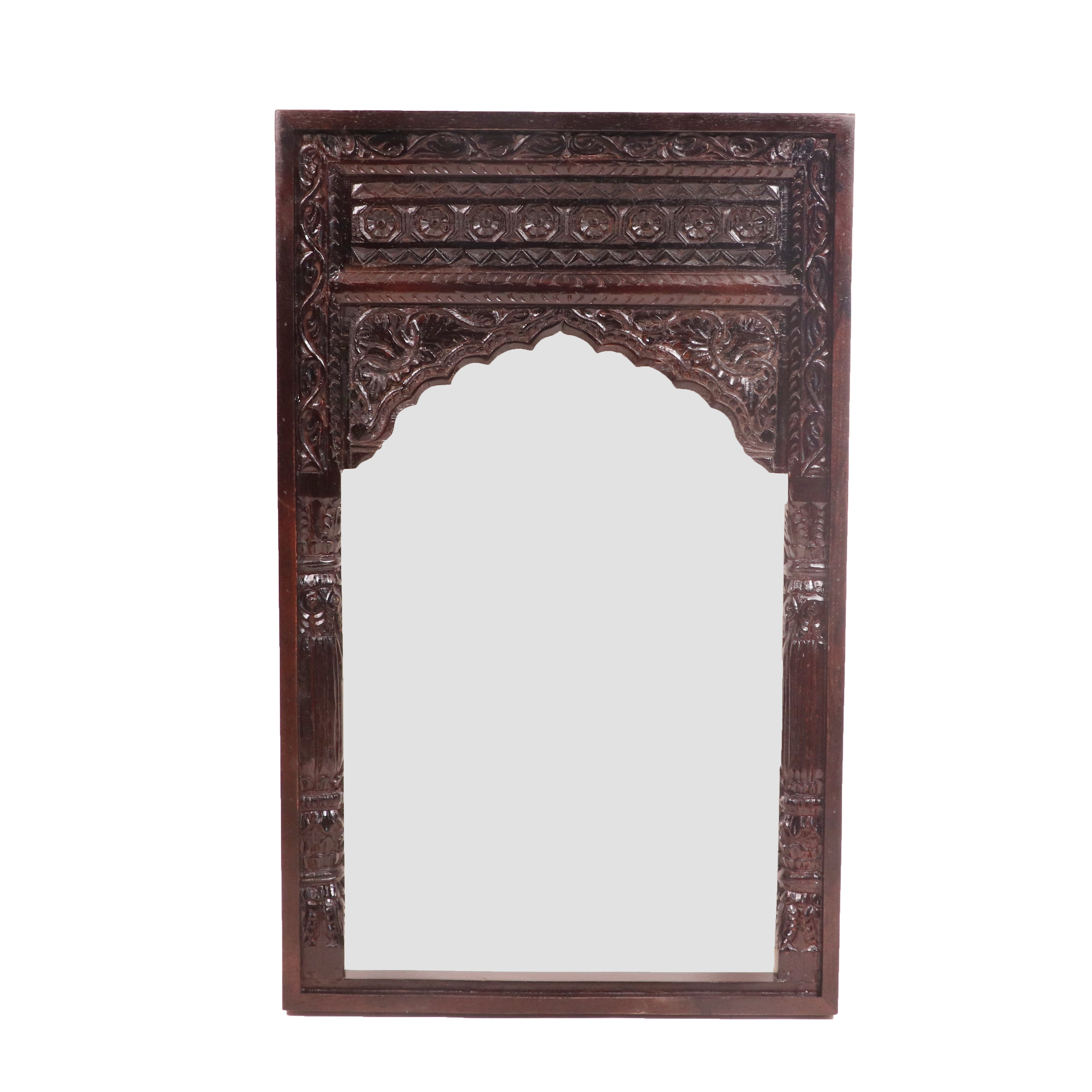 Ethnic Wooden Carved Mirror Mirror