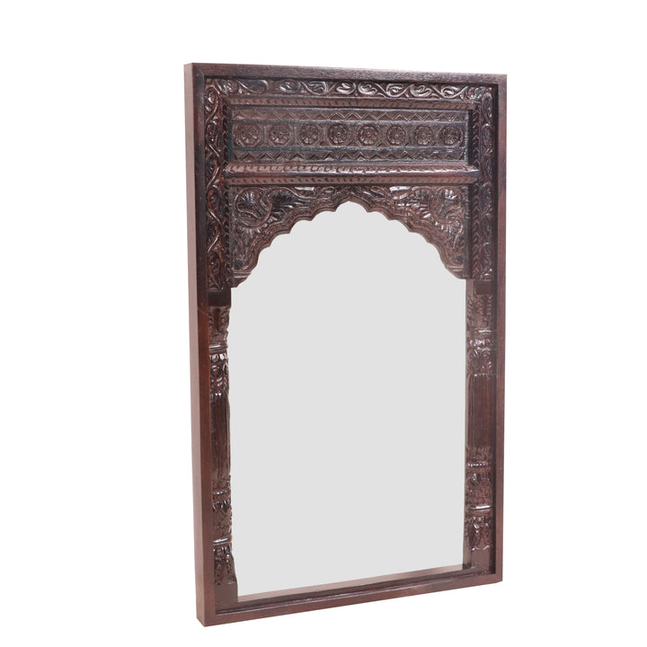 Ethnic Wooden Carved Mirror Mirror