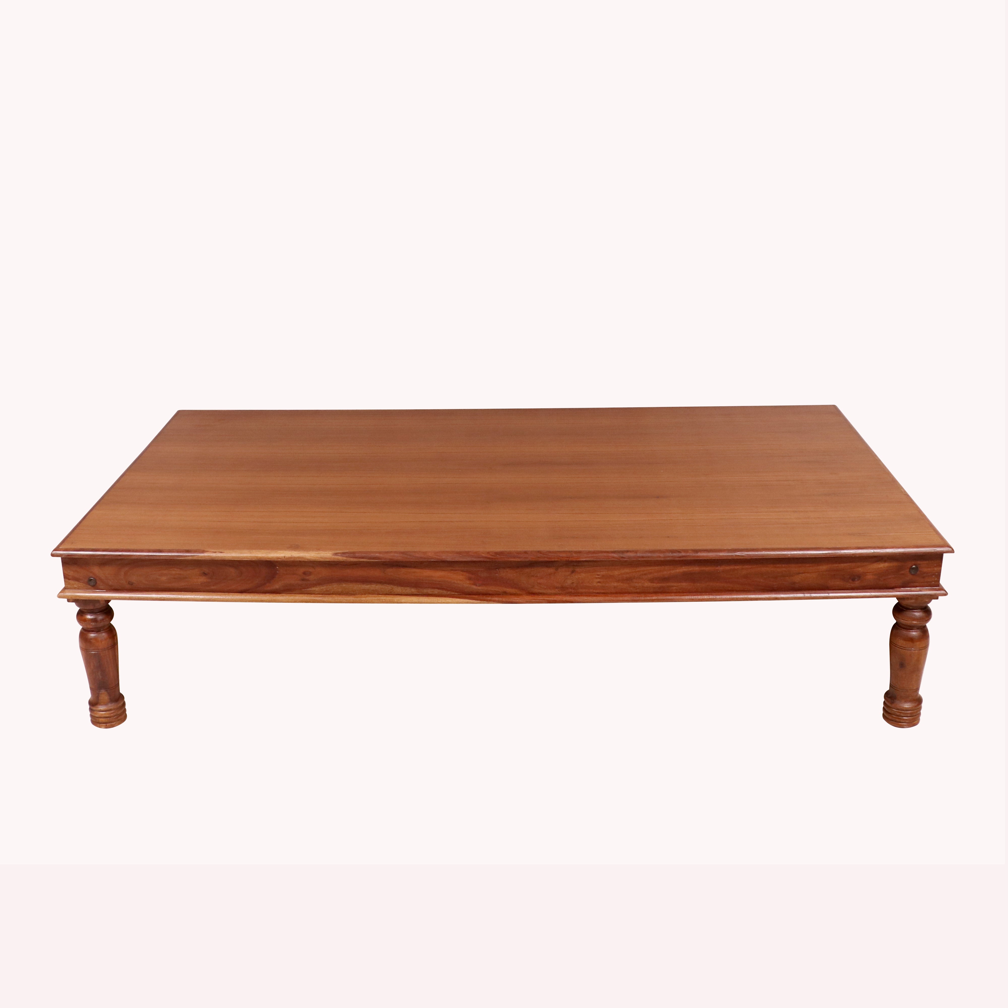 Sheesham wood Round legs with veneer Classical indian Paat Bed