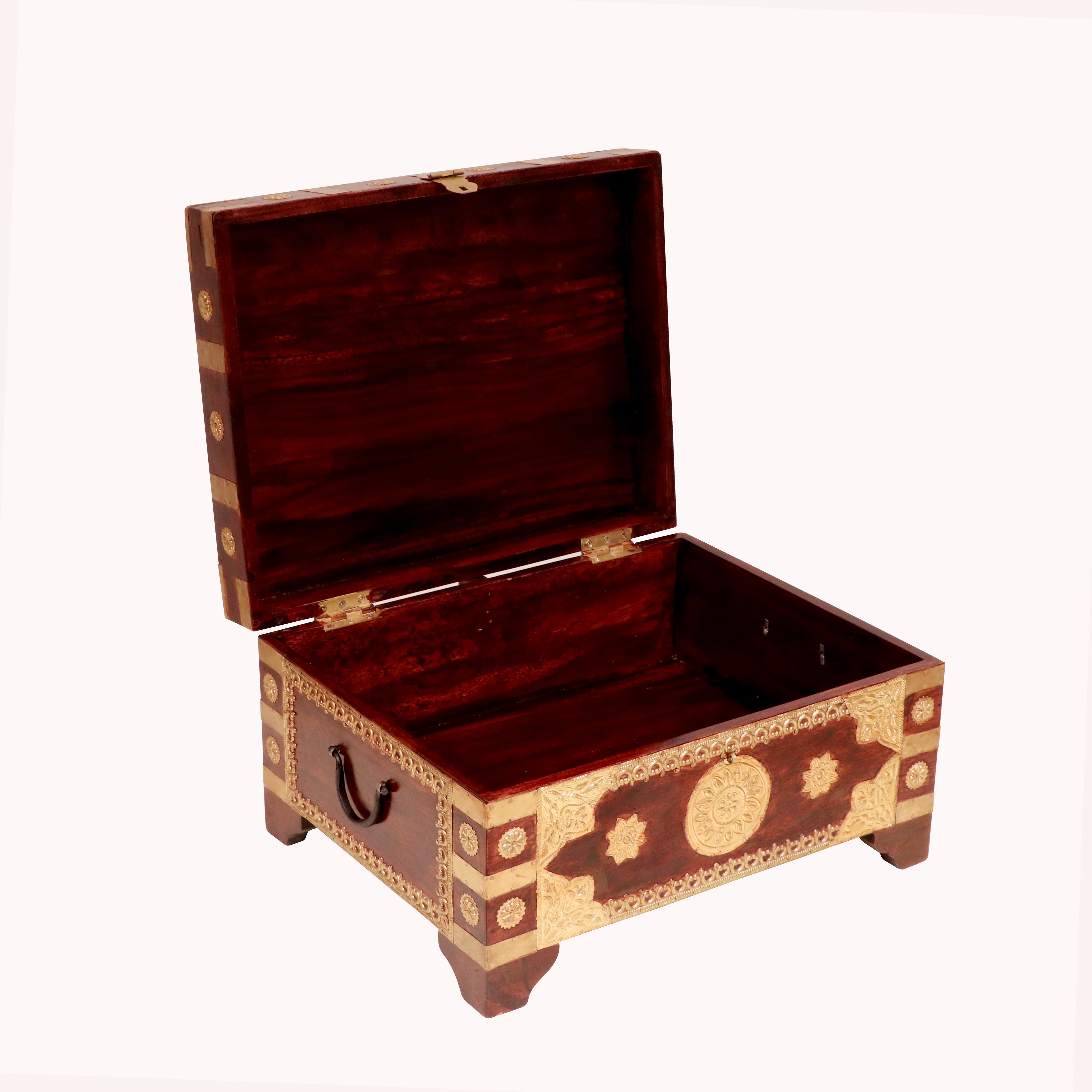 Solid Wood brass fitted sanduk wedding box Wooden Box