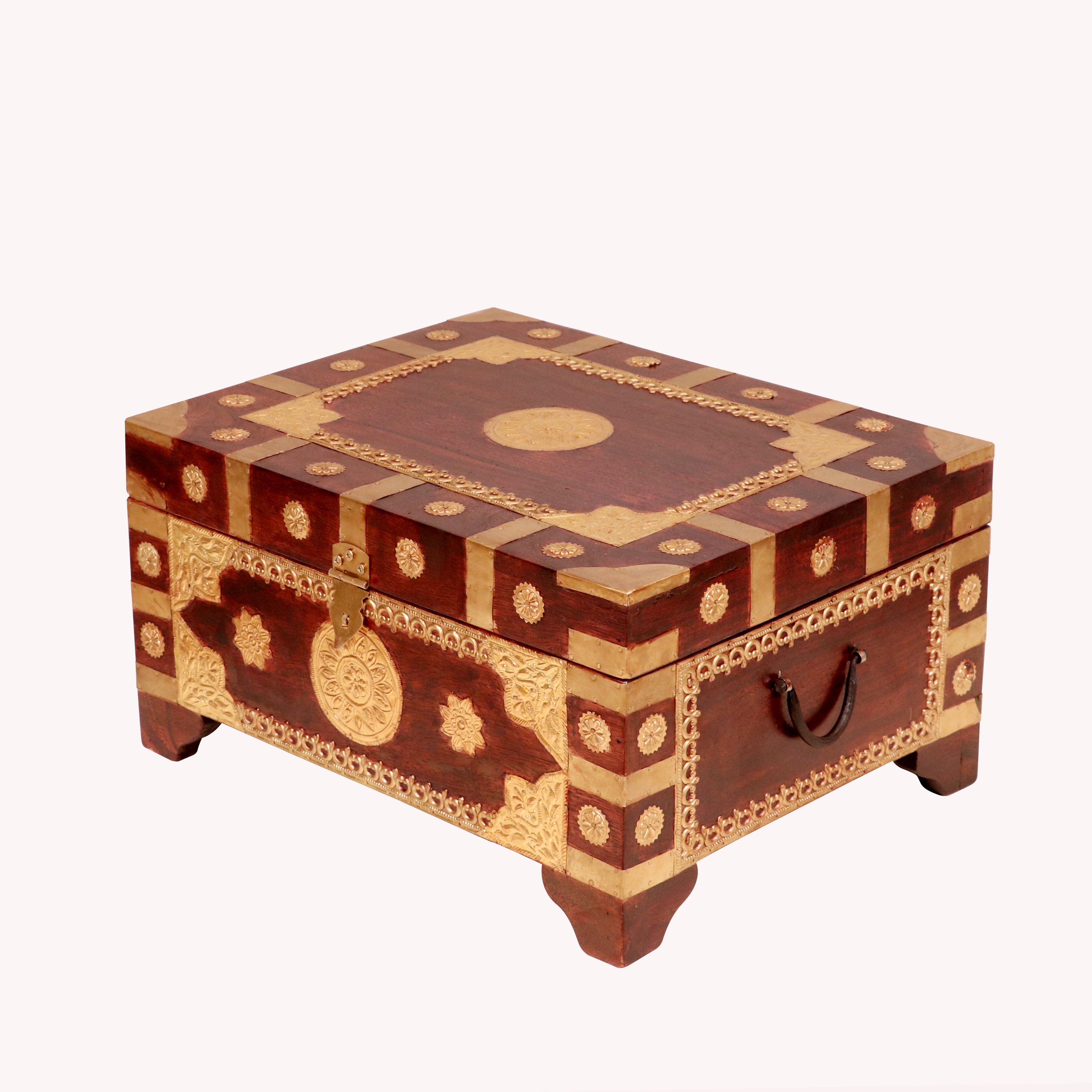 Solid Wood brass fitted sanduk wedding box Wooden Box