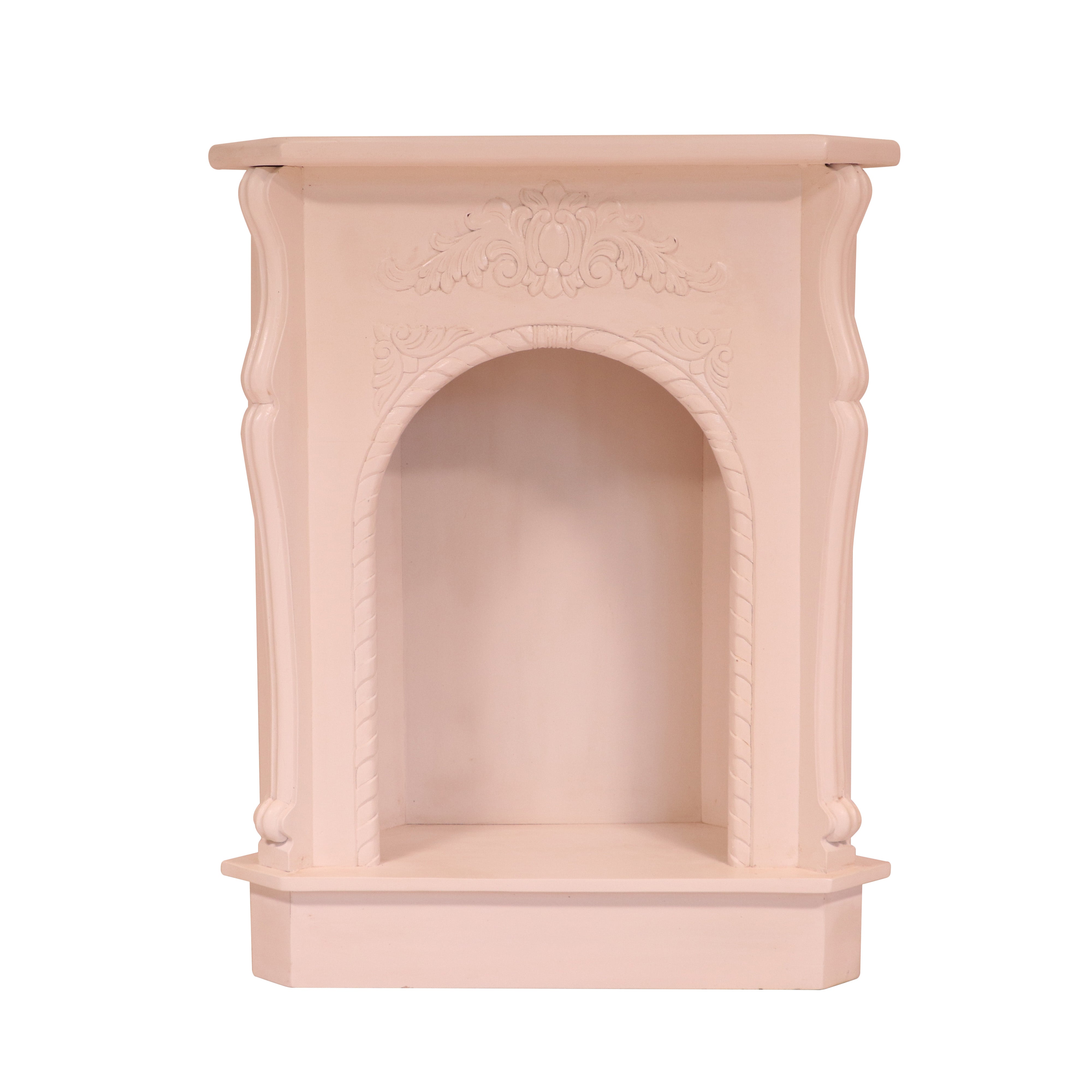 Compact solid paint corner fire mantel Console Table