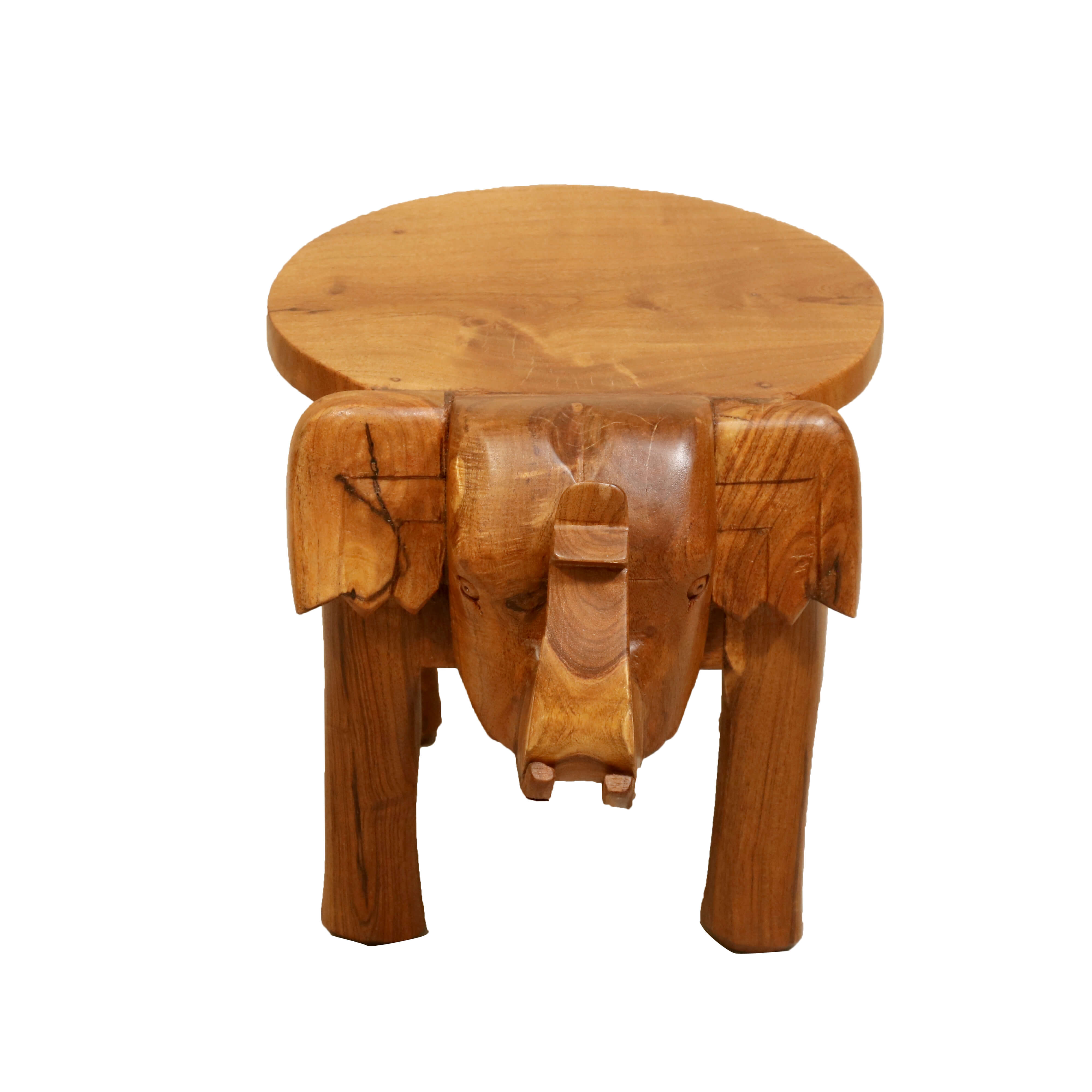 Wooden Tone Elephant Table Stand Small (8 x 11 x 8 Inch) Animal Figurine