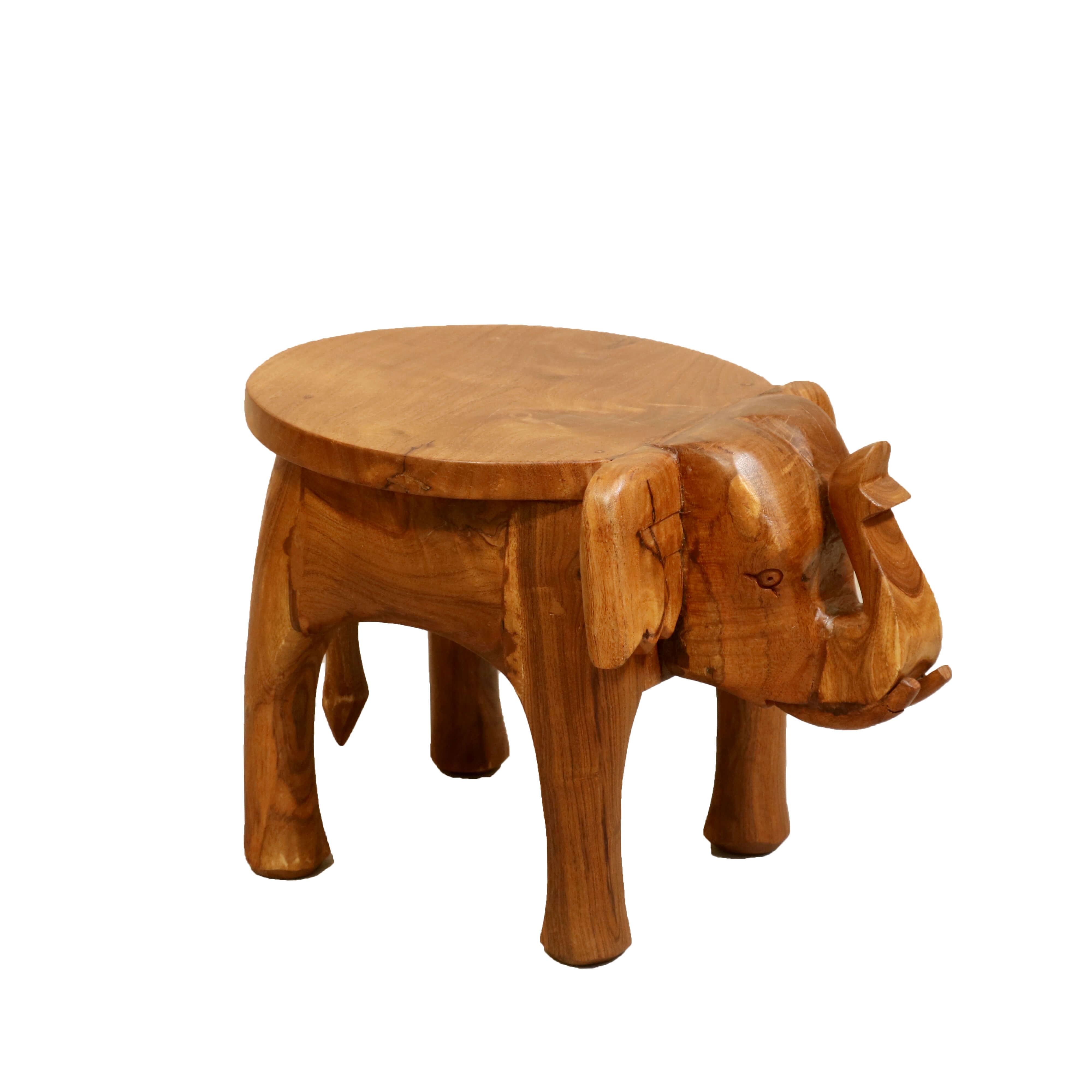 Wooden Tone Elephant Table Stand Extra Small (6 x 9 x 6 Inch) Animal Figurine