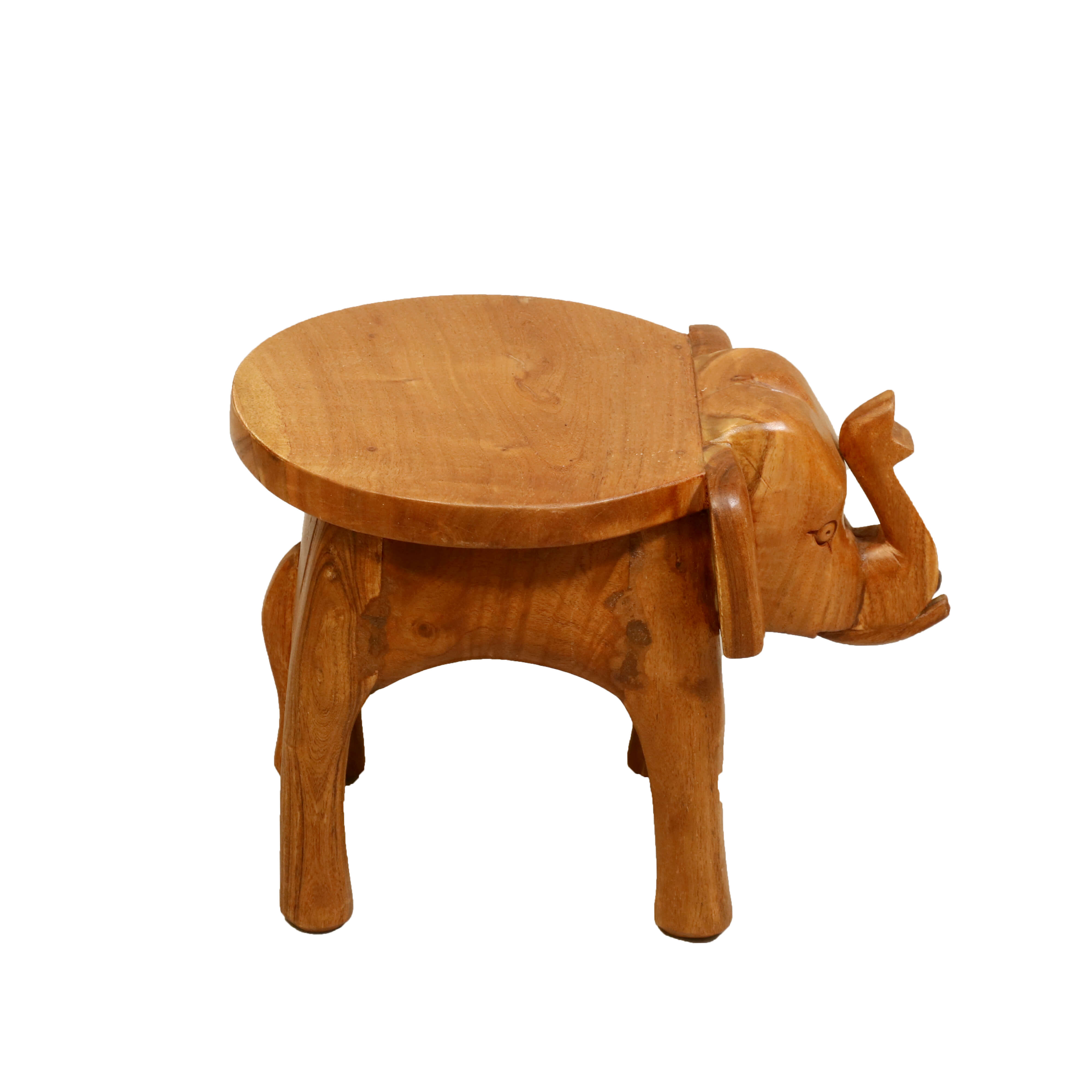 Wooden Tone Elephant Table Stand Medium (10 x 14 x 10 Inch) Animal Figurine
