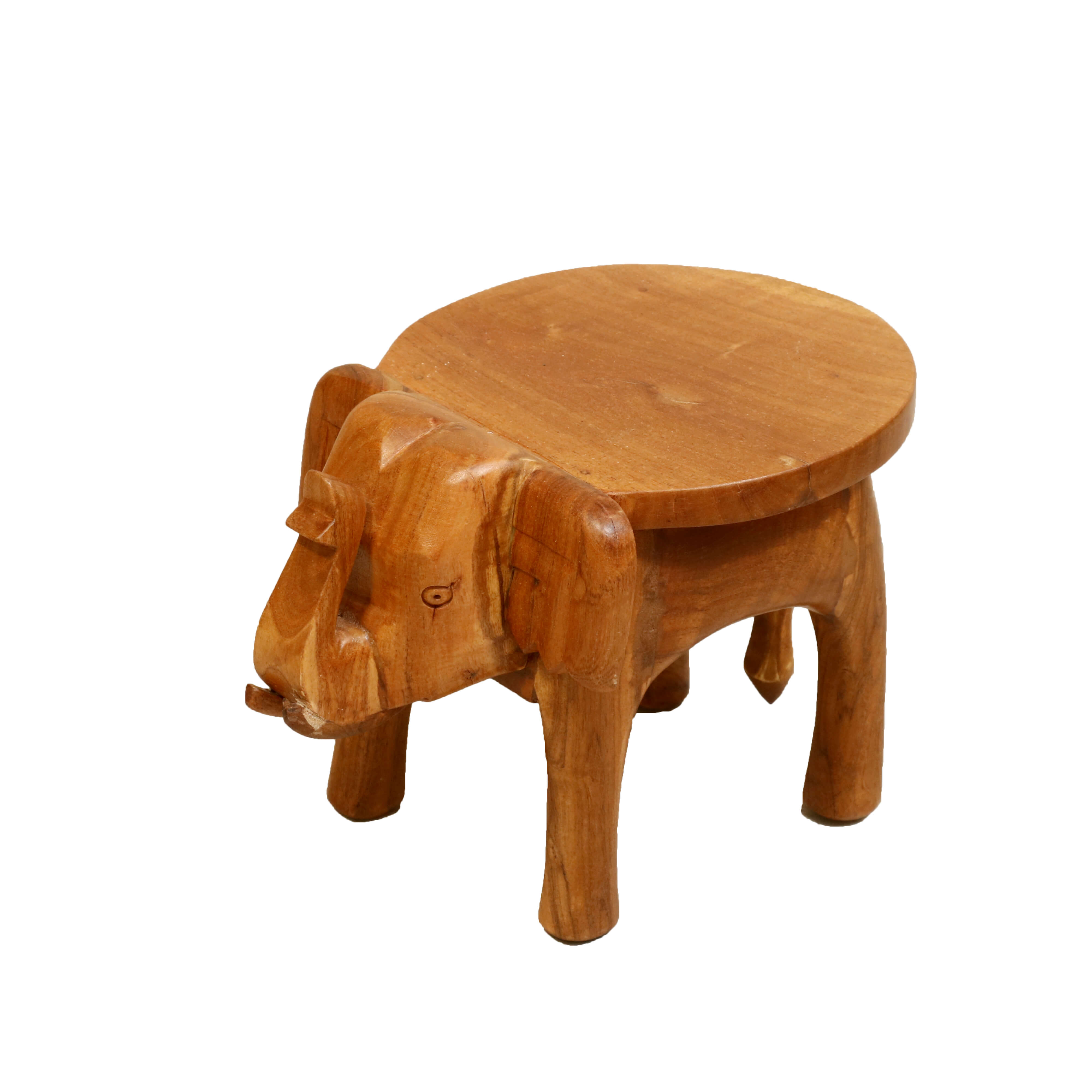 Wooden Tone Elephant Table Stand Large (12 x 17 x 12 Inch) Animal Figurine