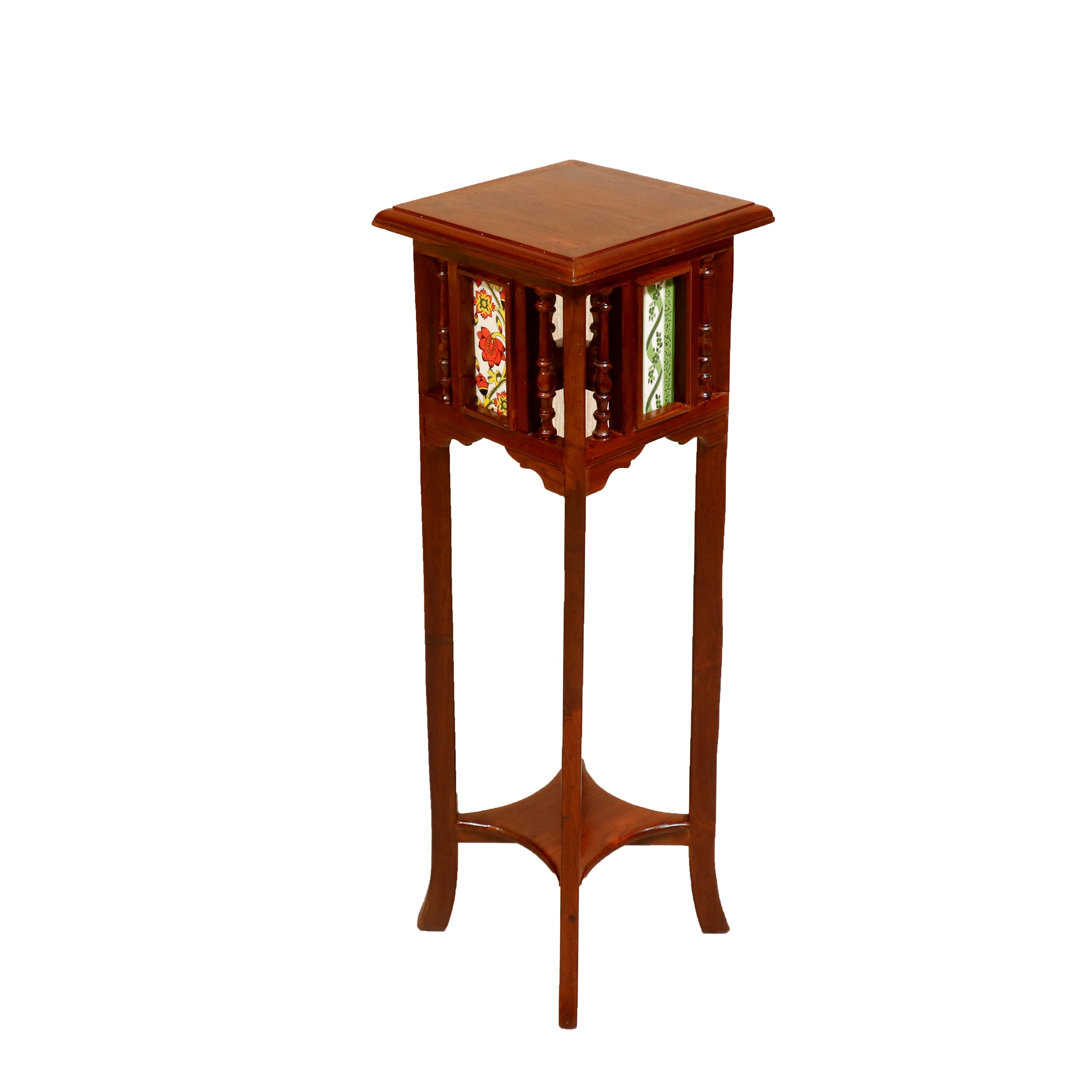 Classic Tiled End Table 11 x 11 x 42 Inch End Table