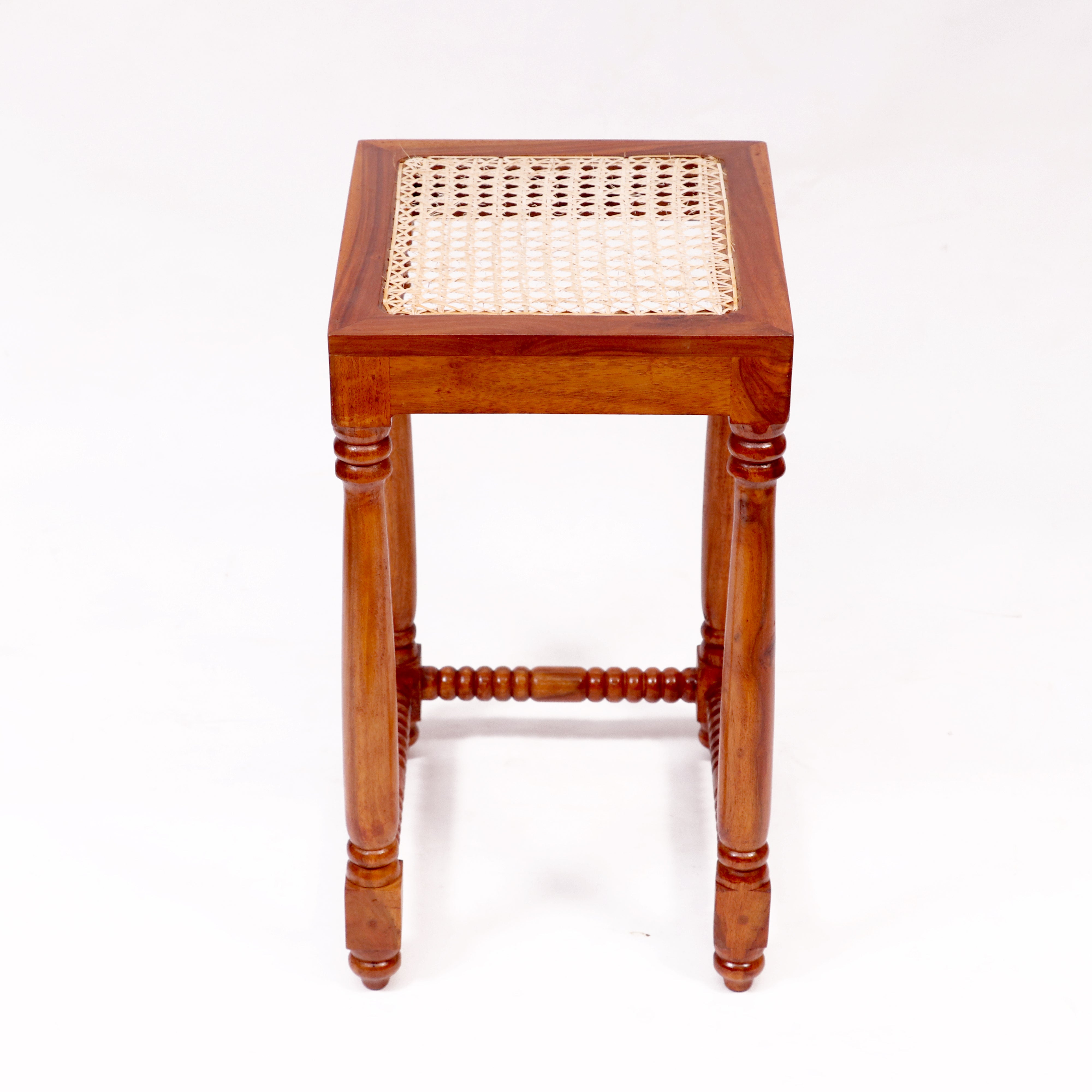 Classic Wooden Cane Nest Tables (Stool) Stool