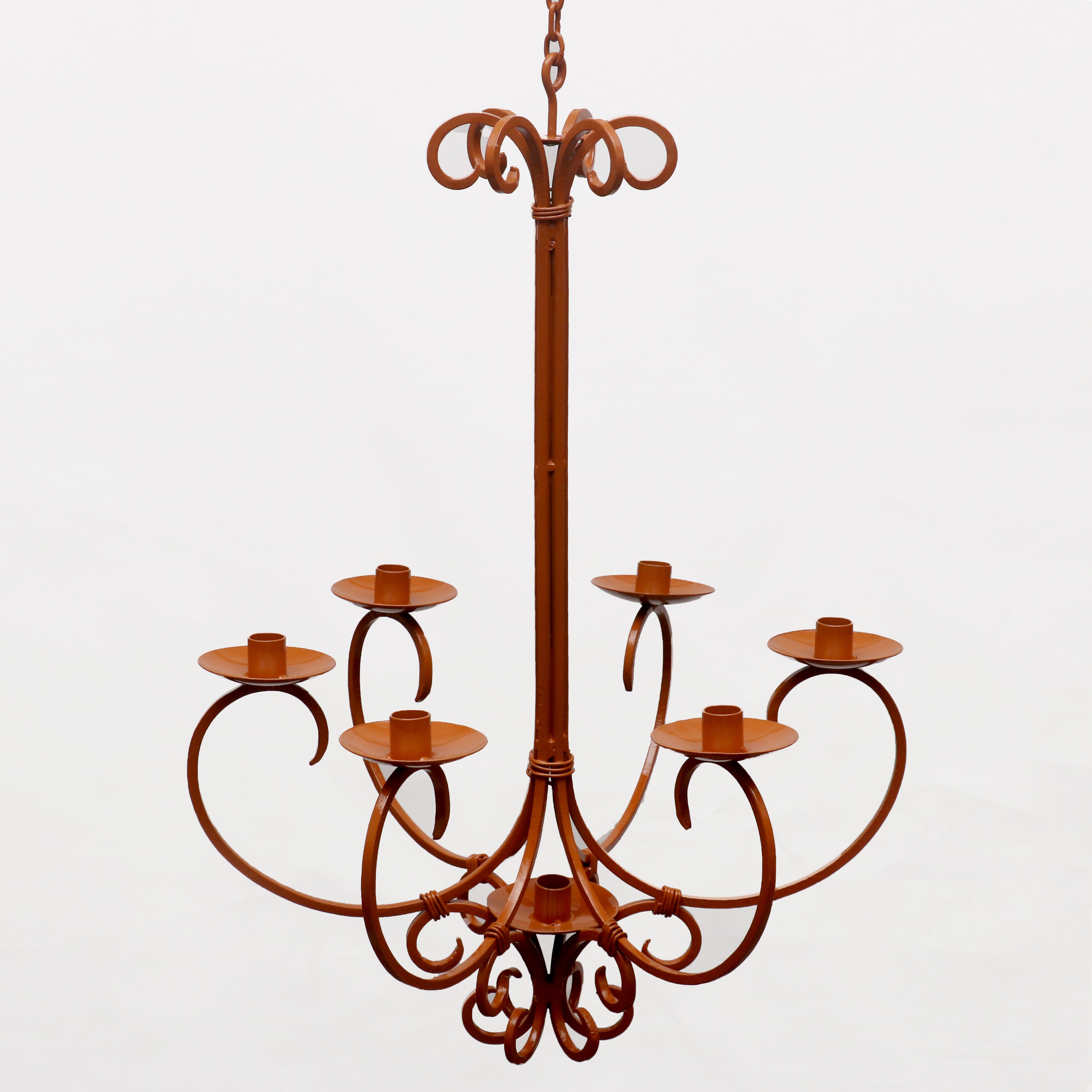 Metal Candle Stand Chandelier Brown Tone Candle Holder