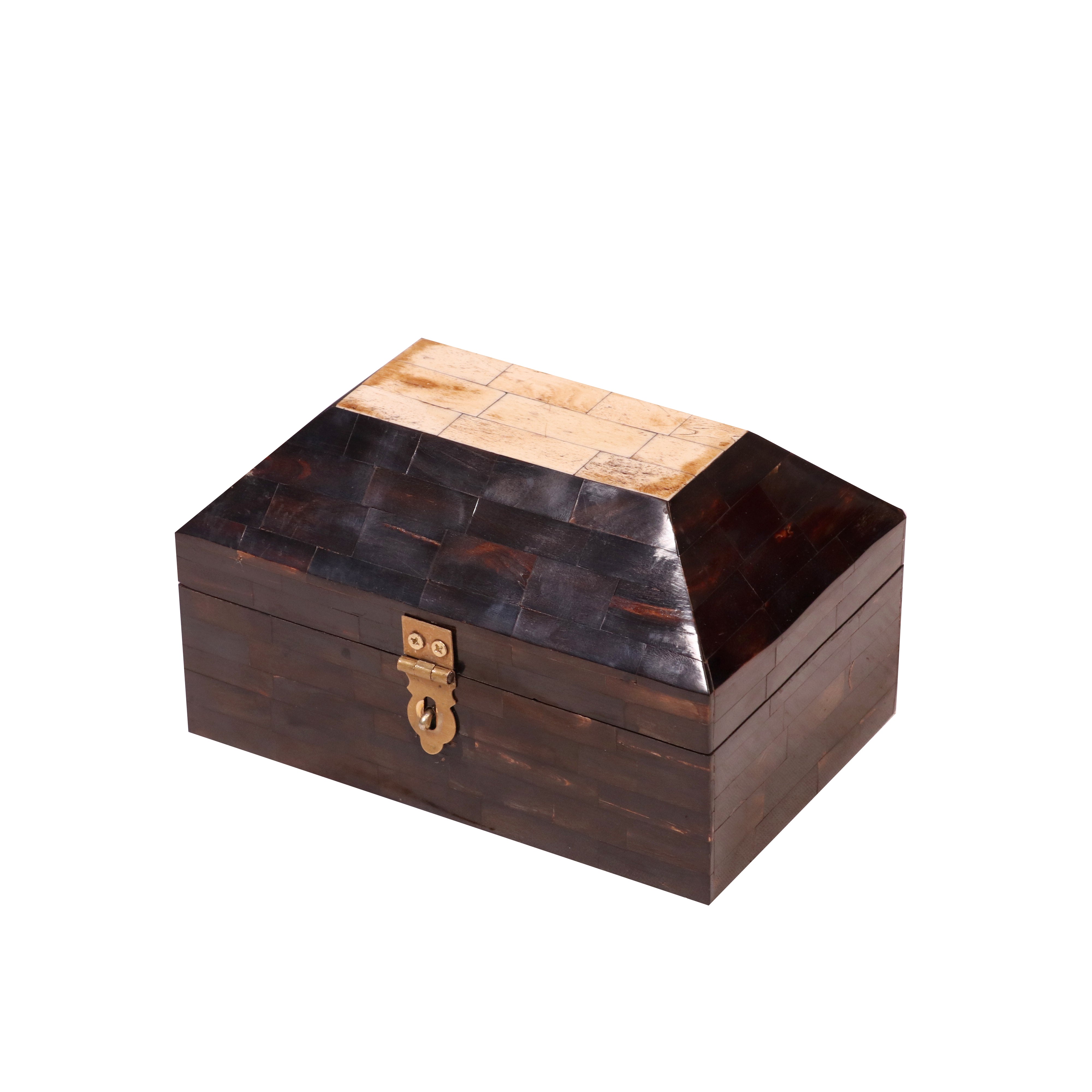 Denver Dark Mahogany Inlay Designed Wooden Handmade Storage Box Wooden Box