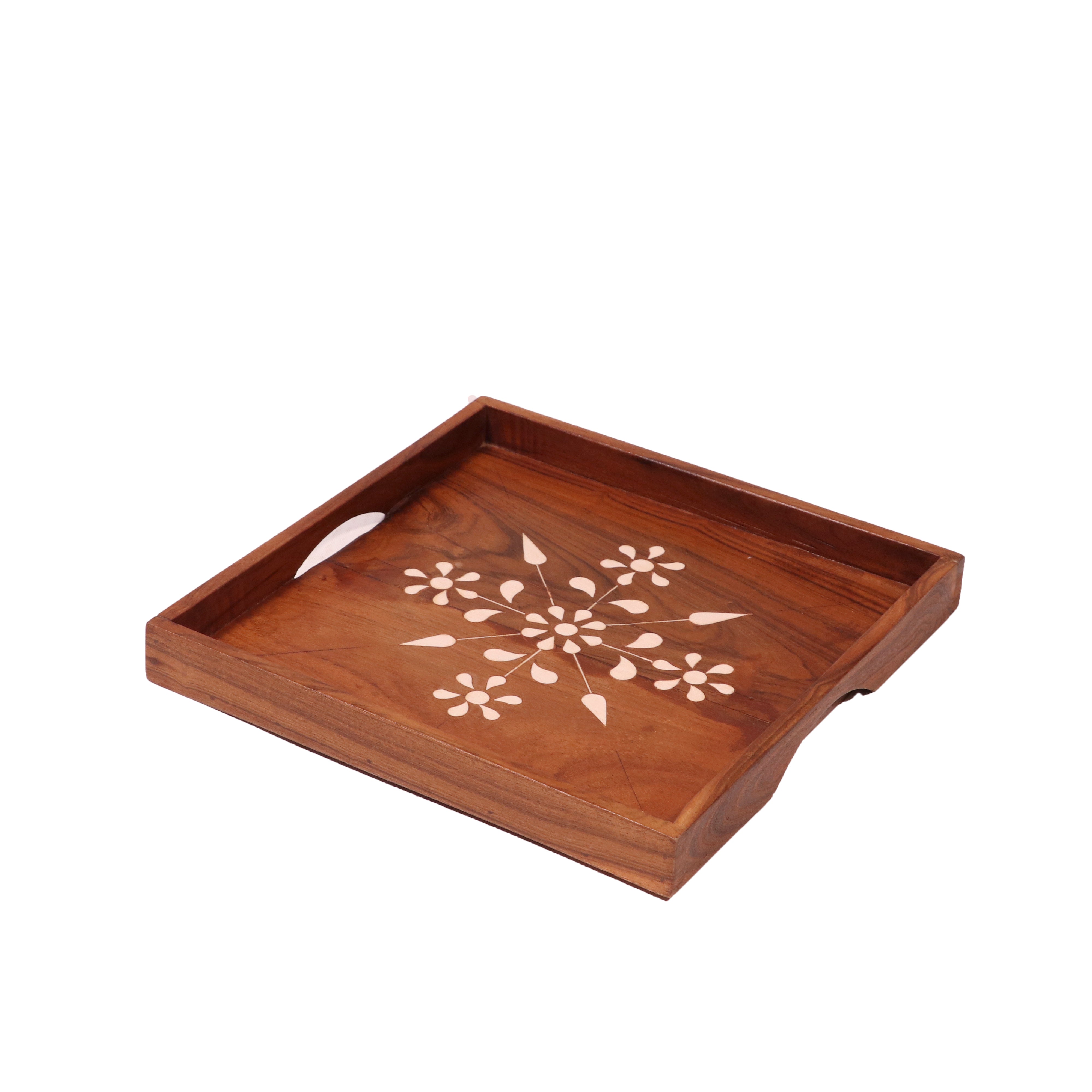 Majestic Style Inlay Handmade Wooden Tray - Set of 3 Tray