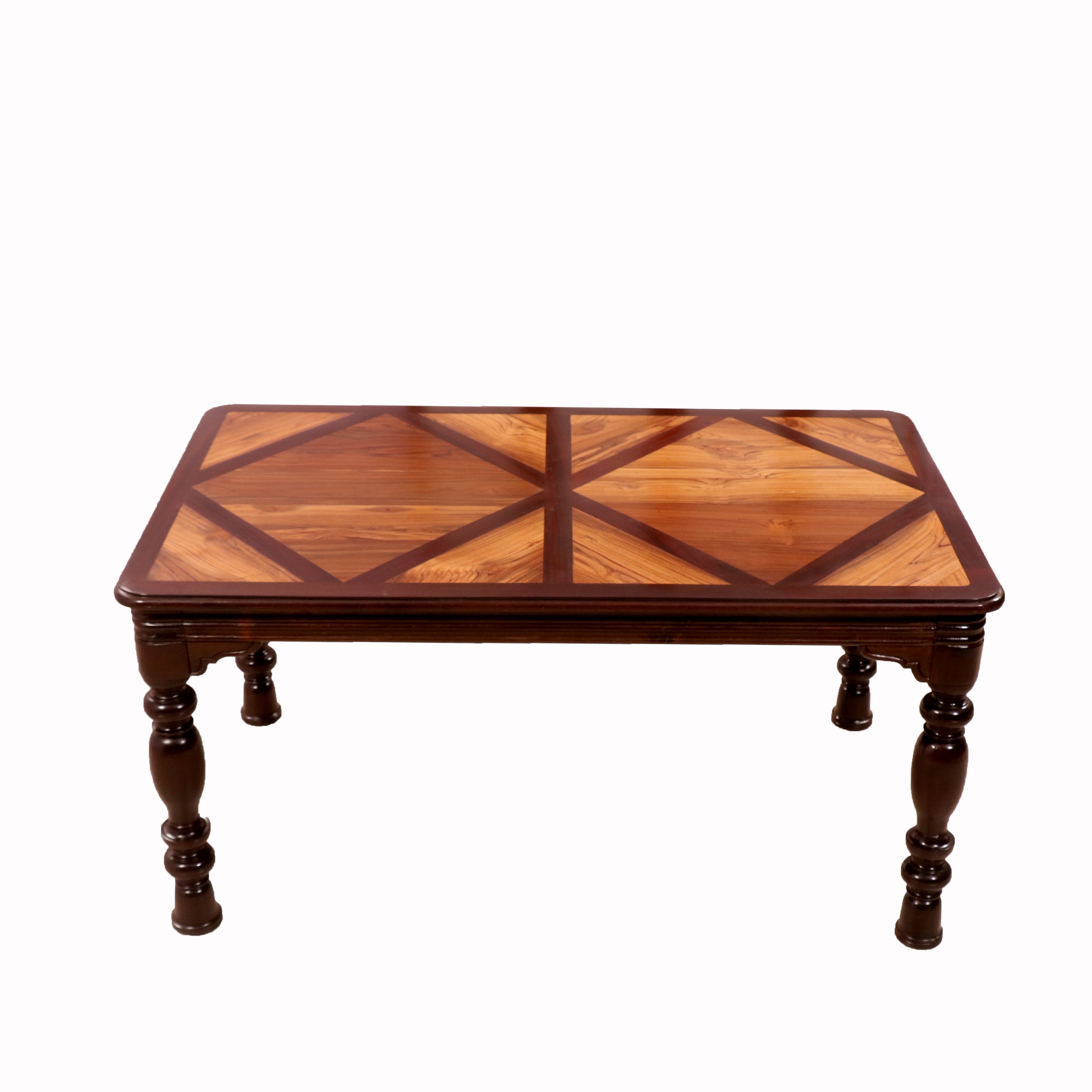 Double Diamond Indian Teak Wood Dining Table Dining Table
