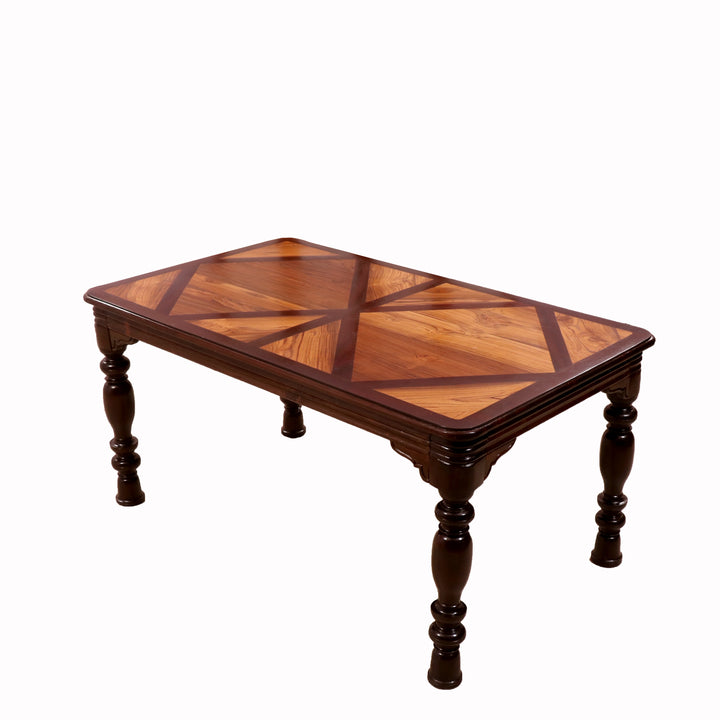 Double Diamond Indian Teak Wood Dining Table Dining Table