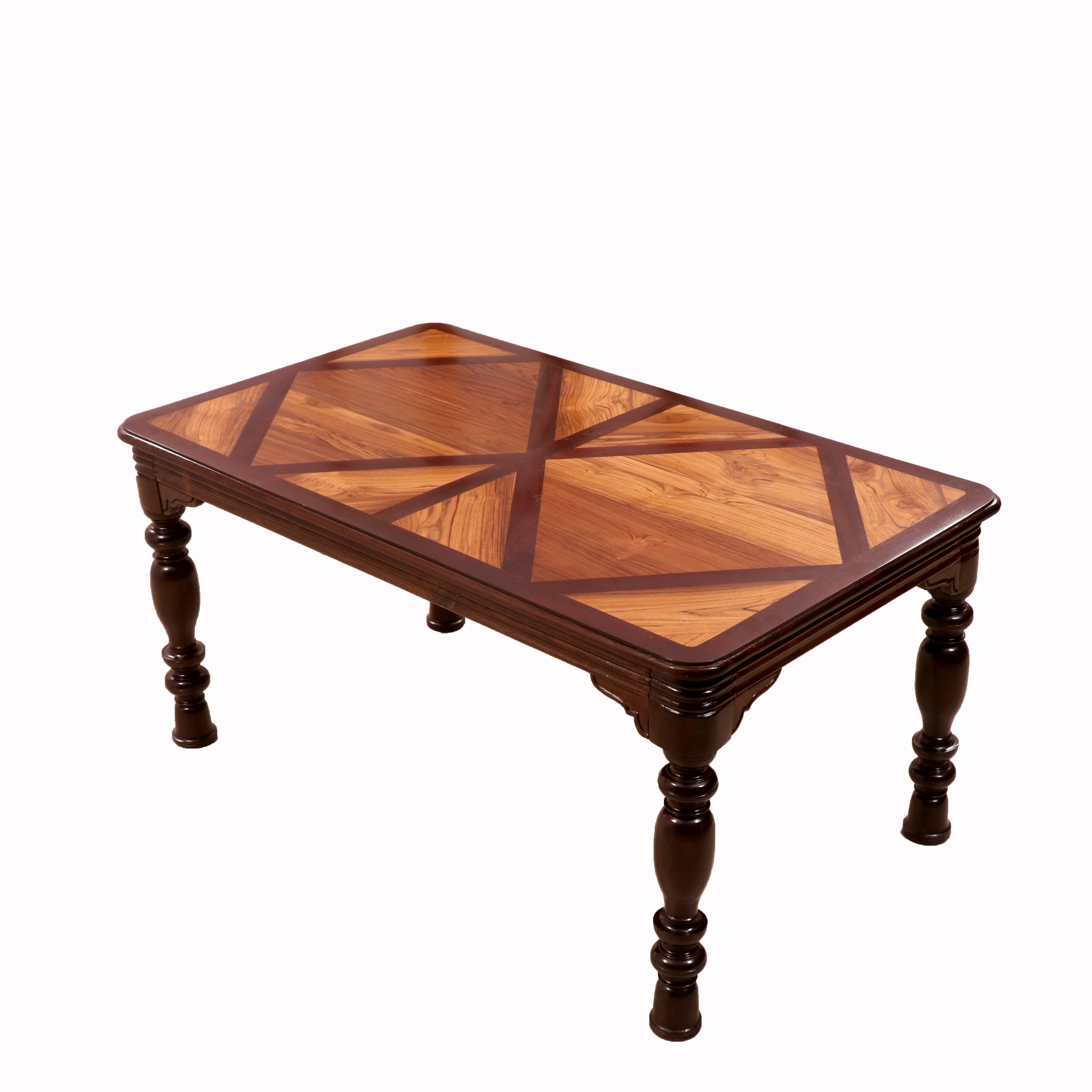 Double Diamond Indian Teak Wood Dining Table Dining Table