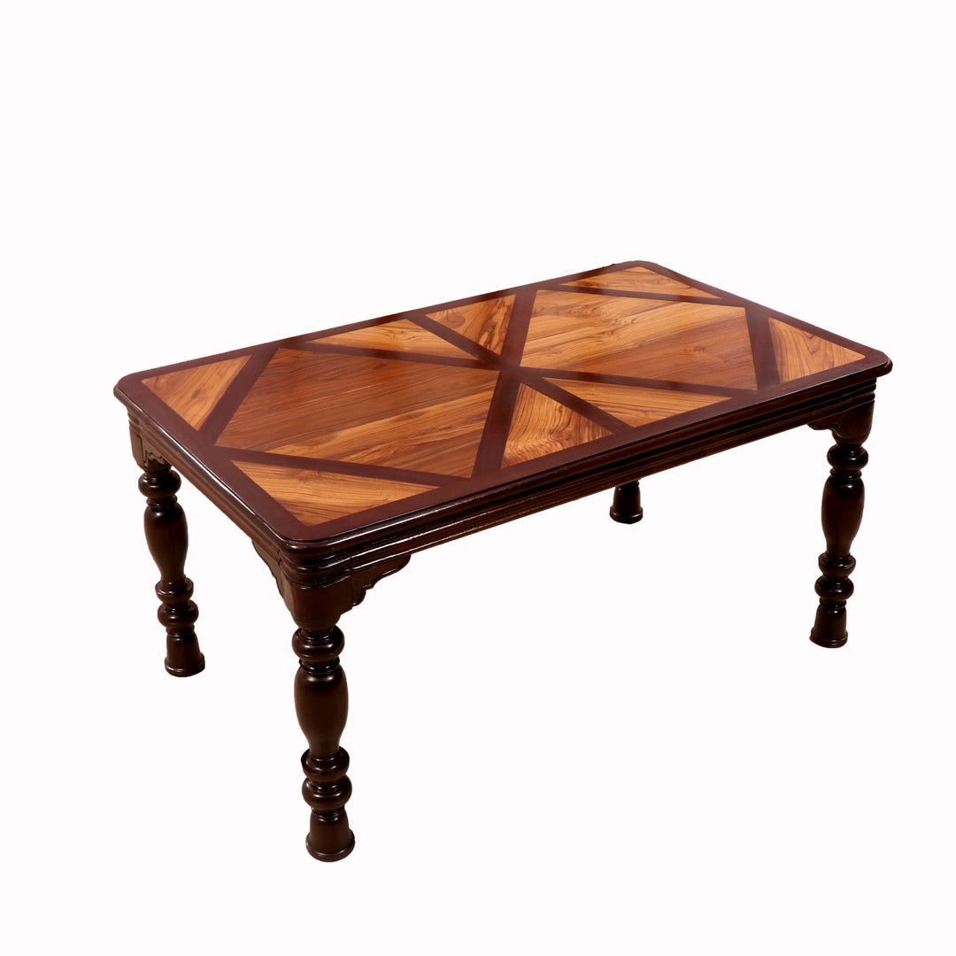 Double Diamond Indian Teak Wood Dining Table Dining Table