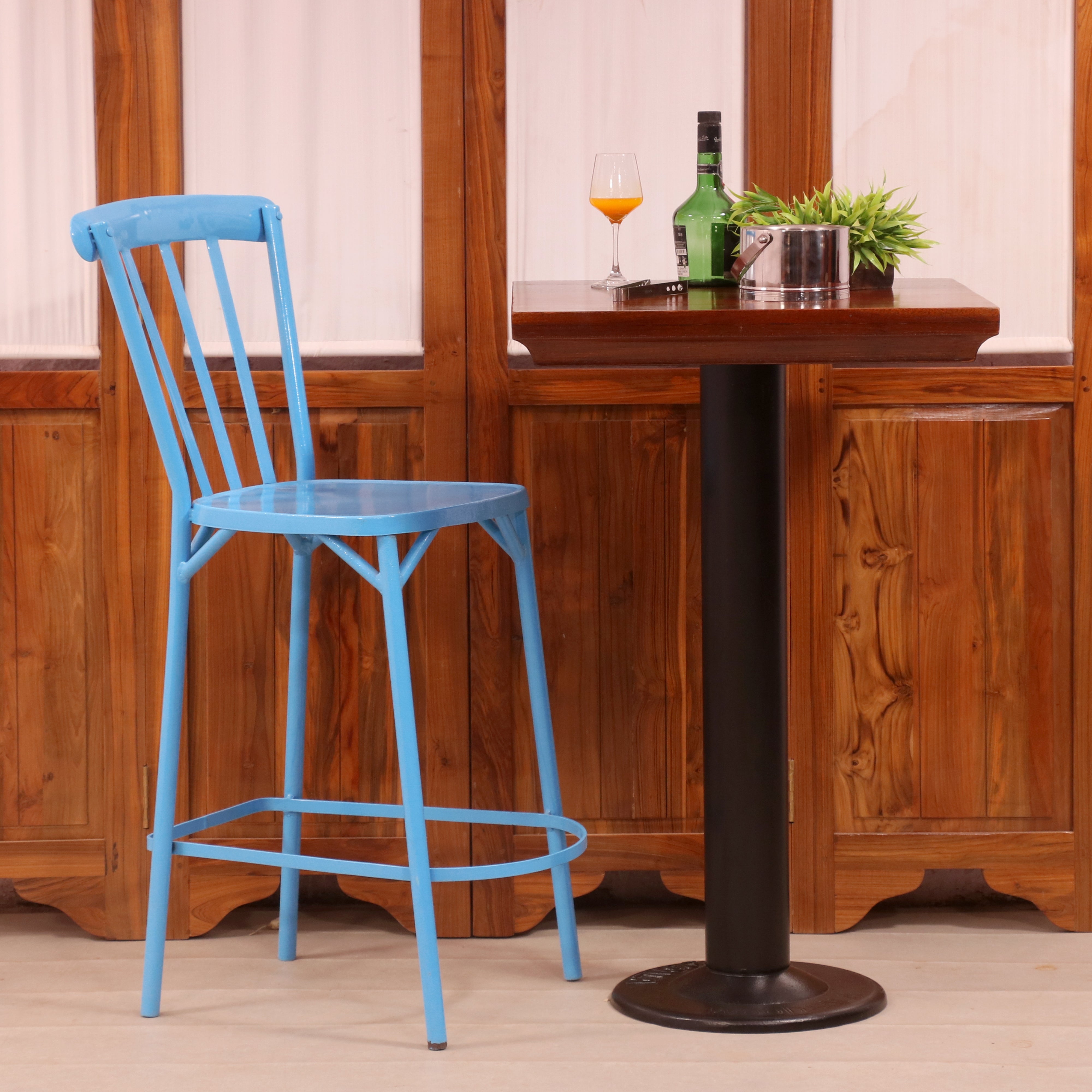 Simple Classic Bar Chair (Blue) Bar Chair