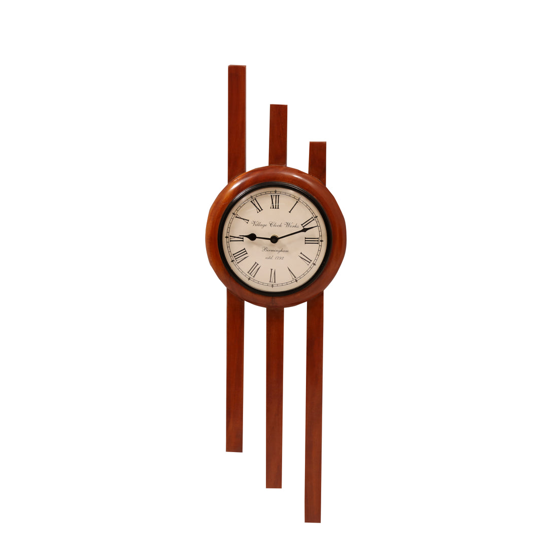 Long Strip Lines Wooden Designer Hanging Clock Clock