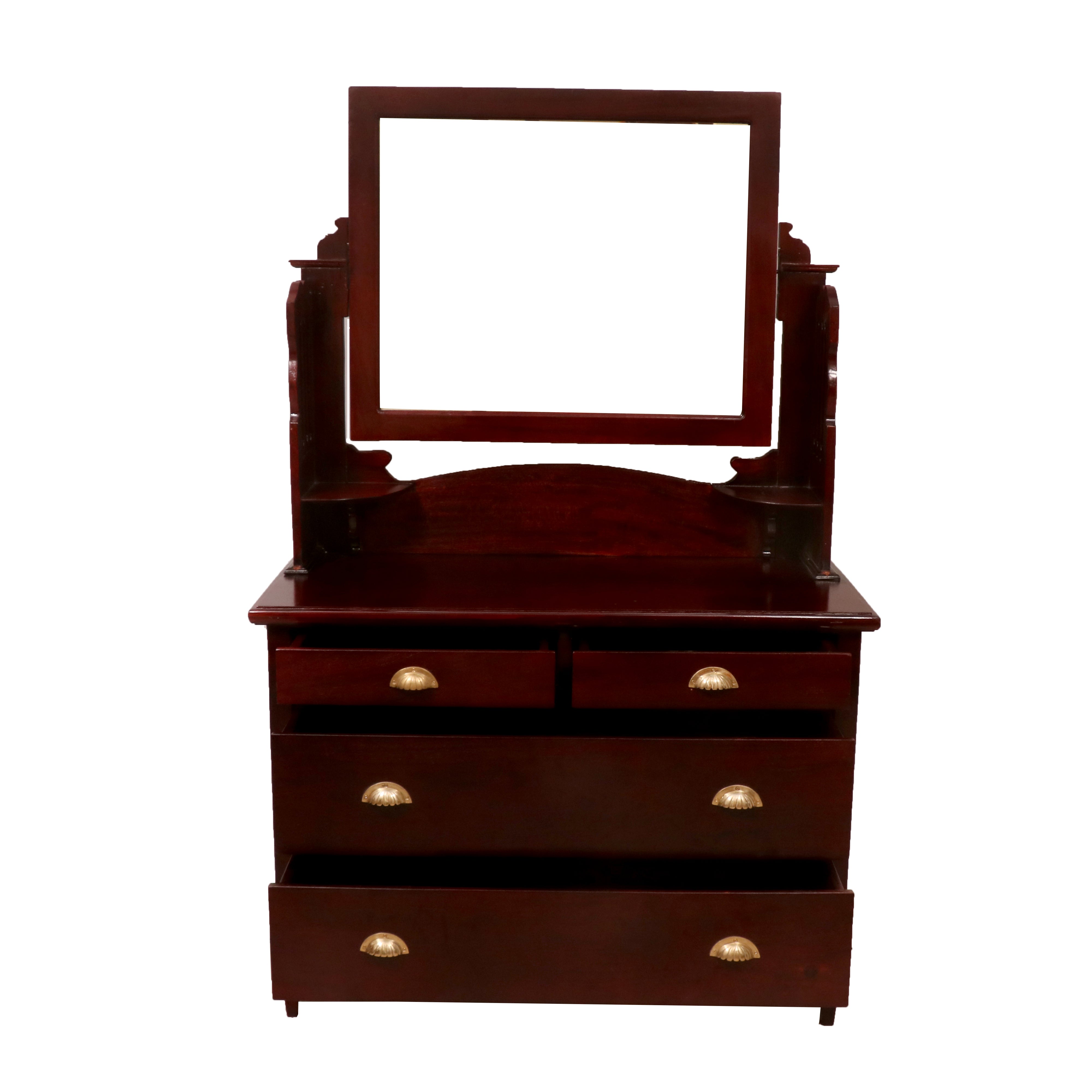 Solid Wood mirror Dresser Dark Tone Dressing Table