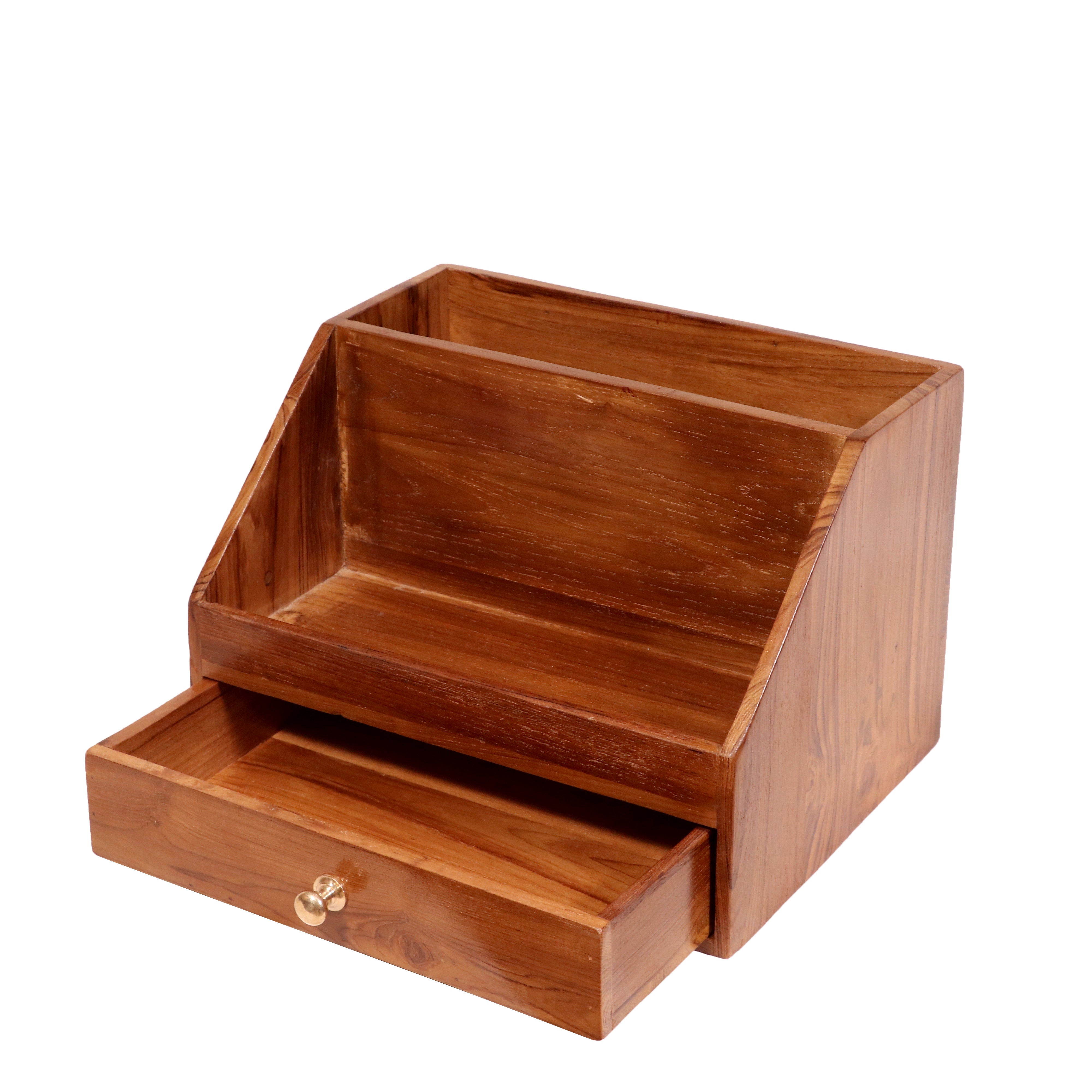 Aesthetic Small Wooden Single Drawer Desk Organizer Desk Organizer