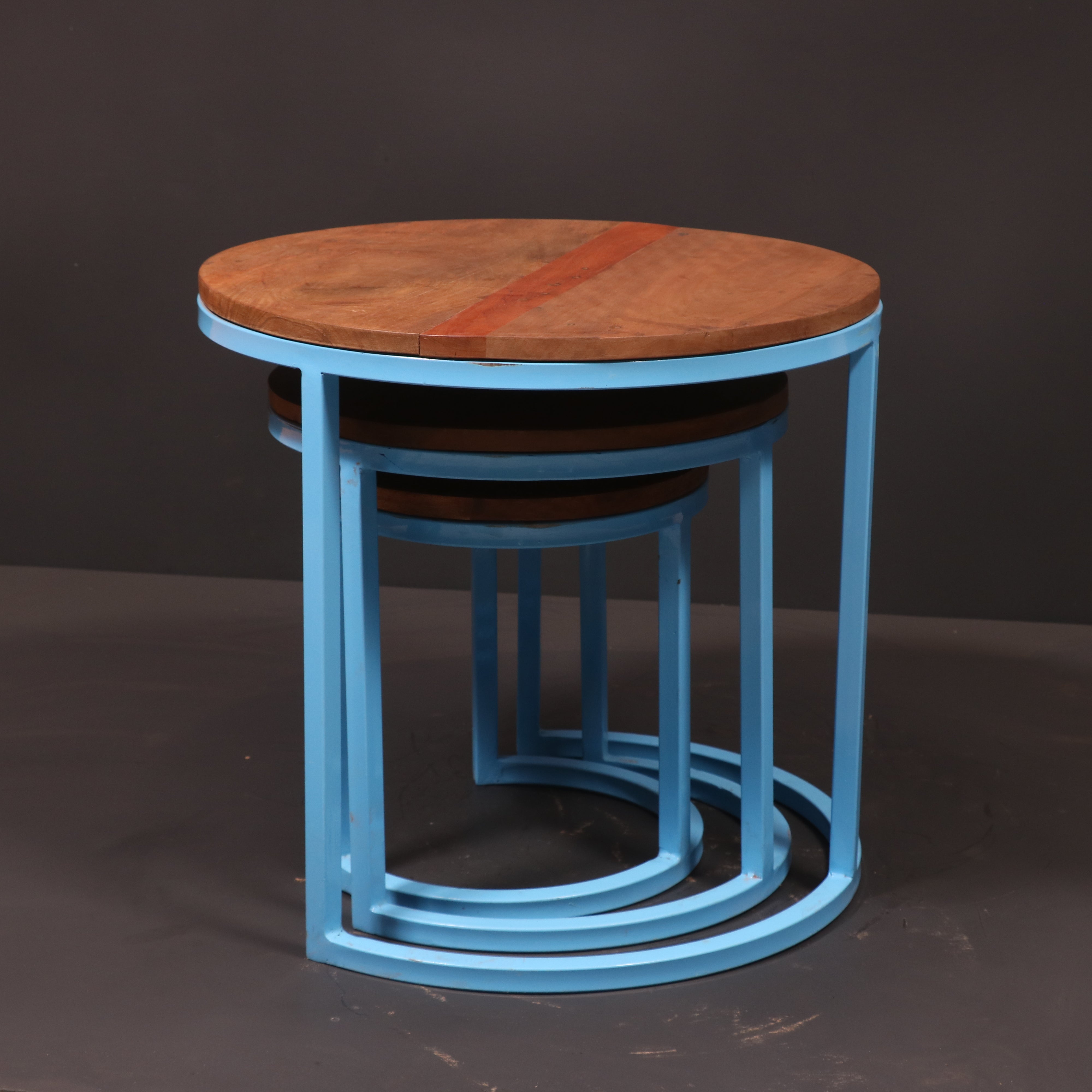 (Set of 3) Metallic Table Stand Stool