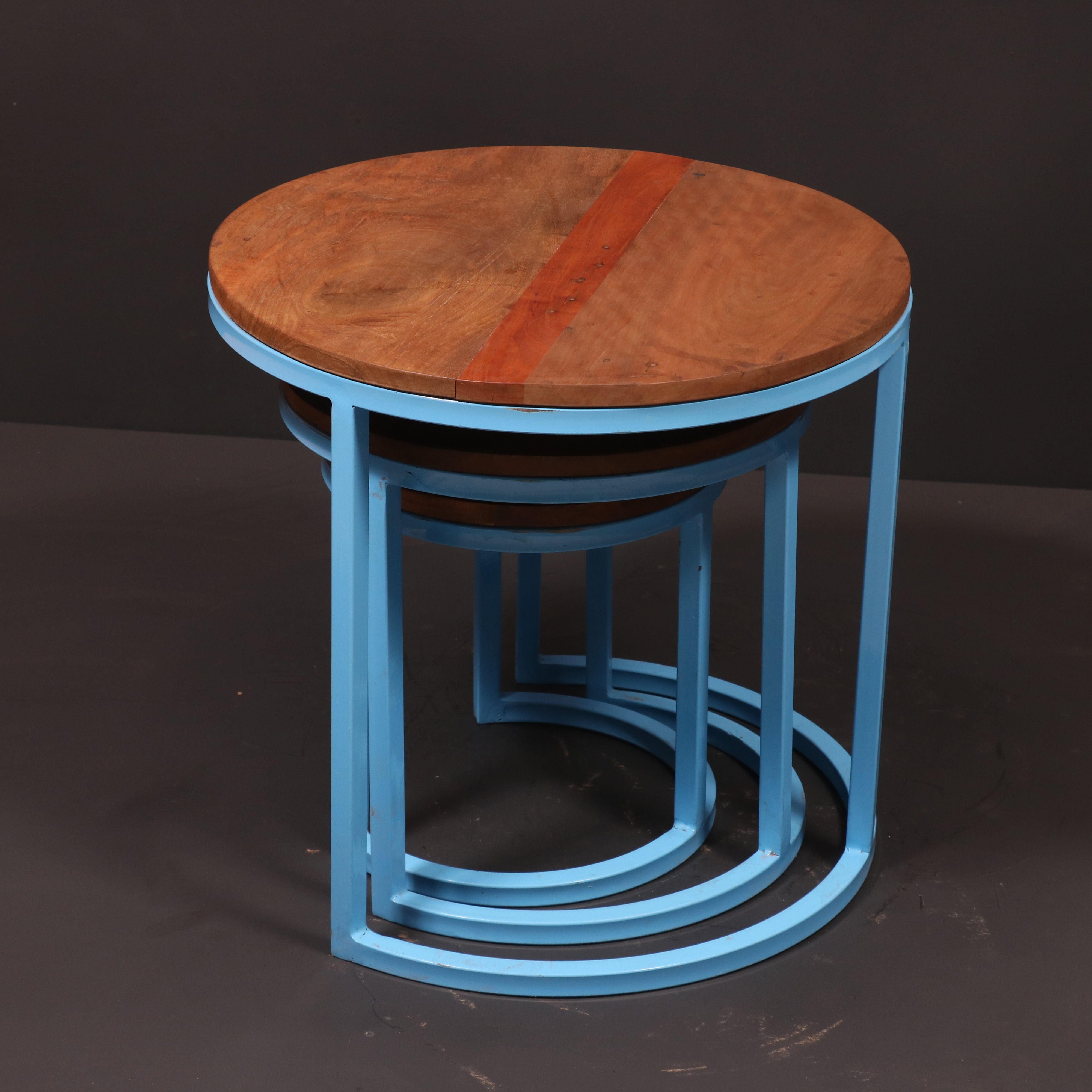 (Set of 3) Metallic Table Stand Set of 3 Stool