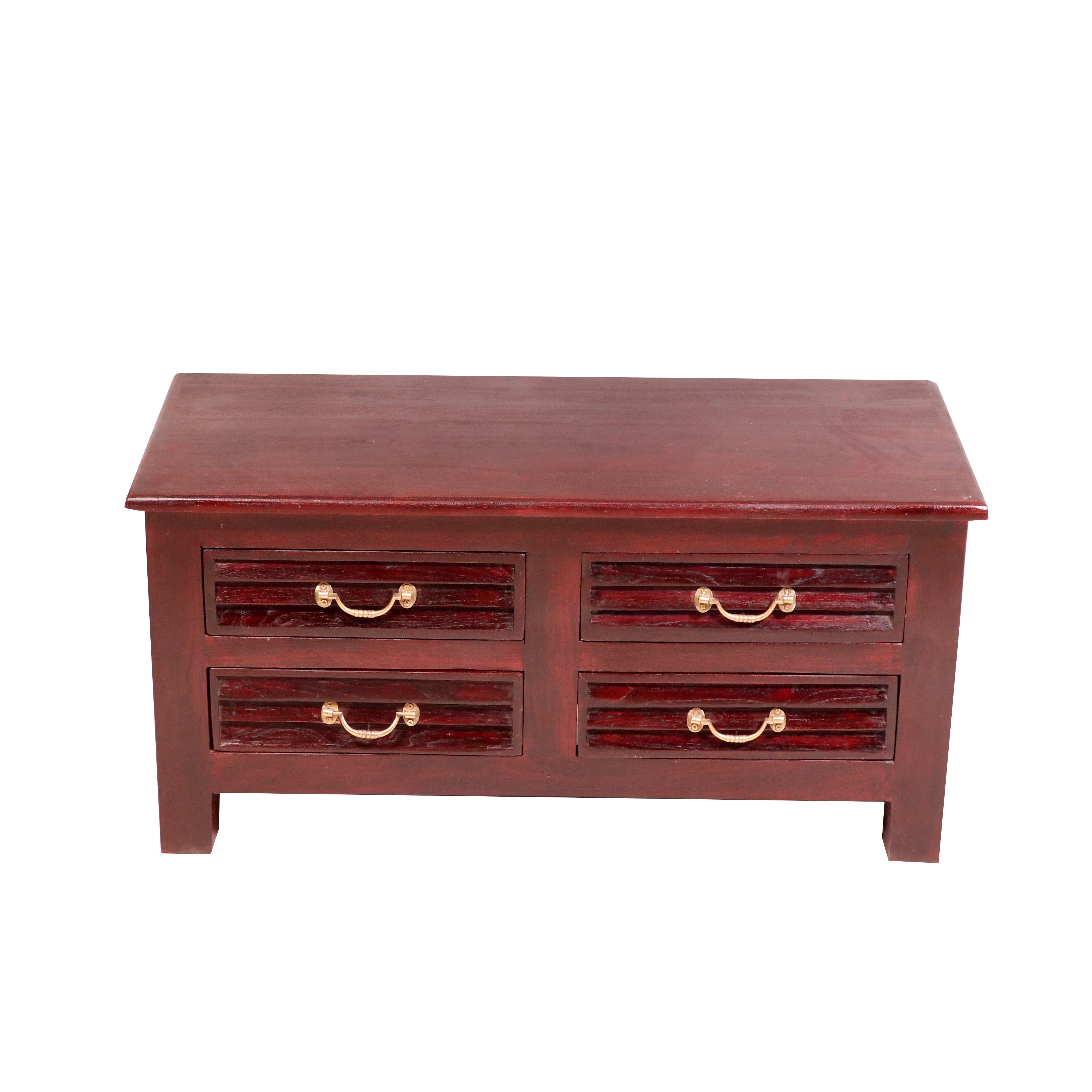 Solid wood 4 Drawer's chest with shutter design Bedside