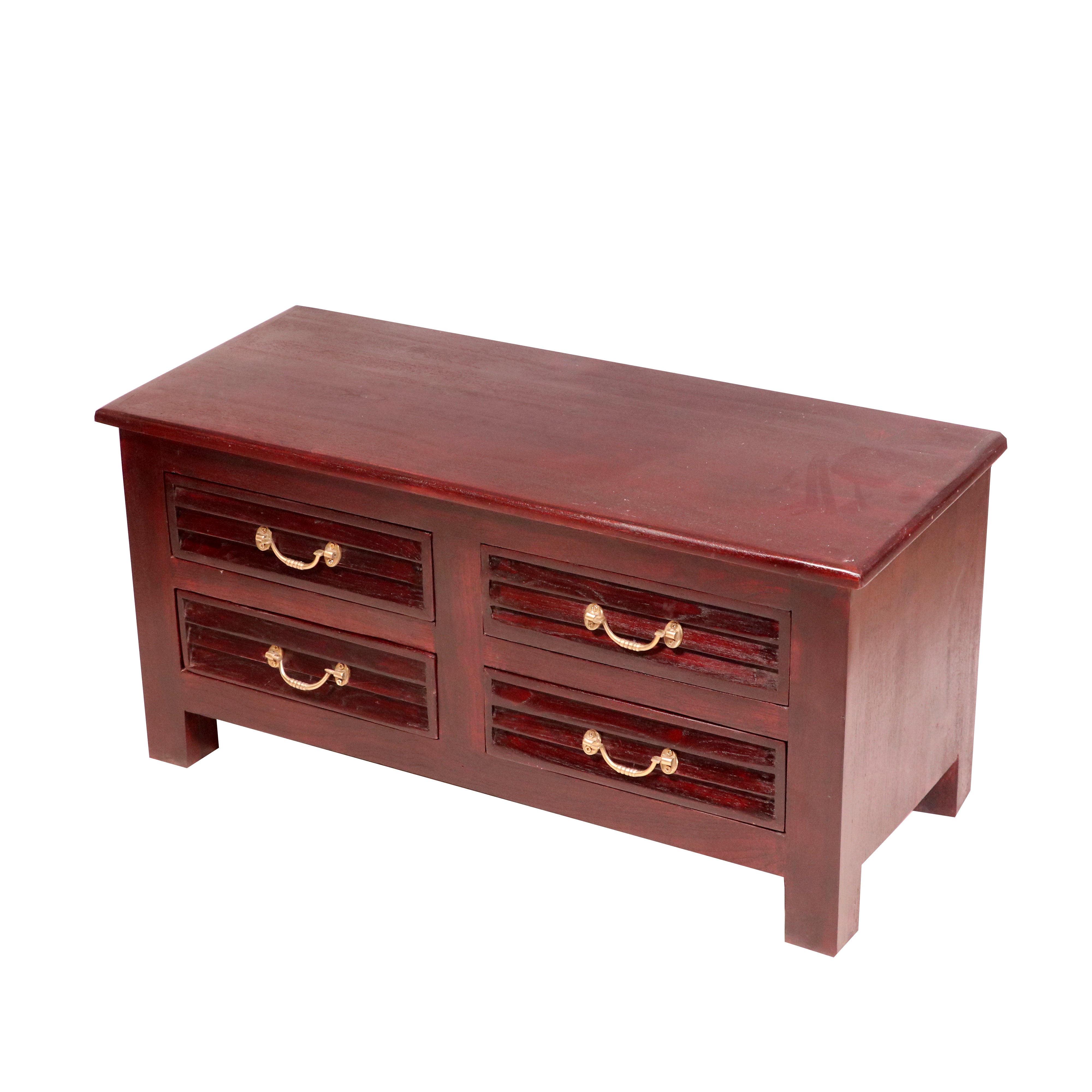 Solid wood 4 Drawer's chest with shutter design Bedside